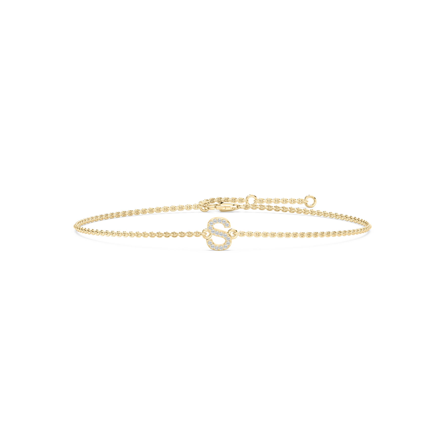 Diamond S Initial Fashion Bracelet