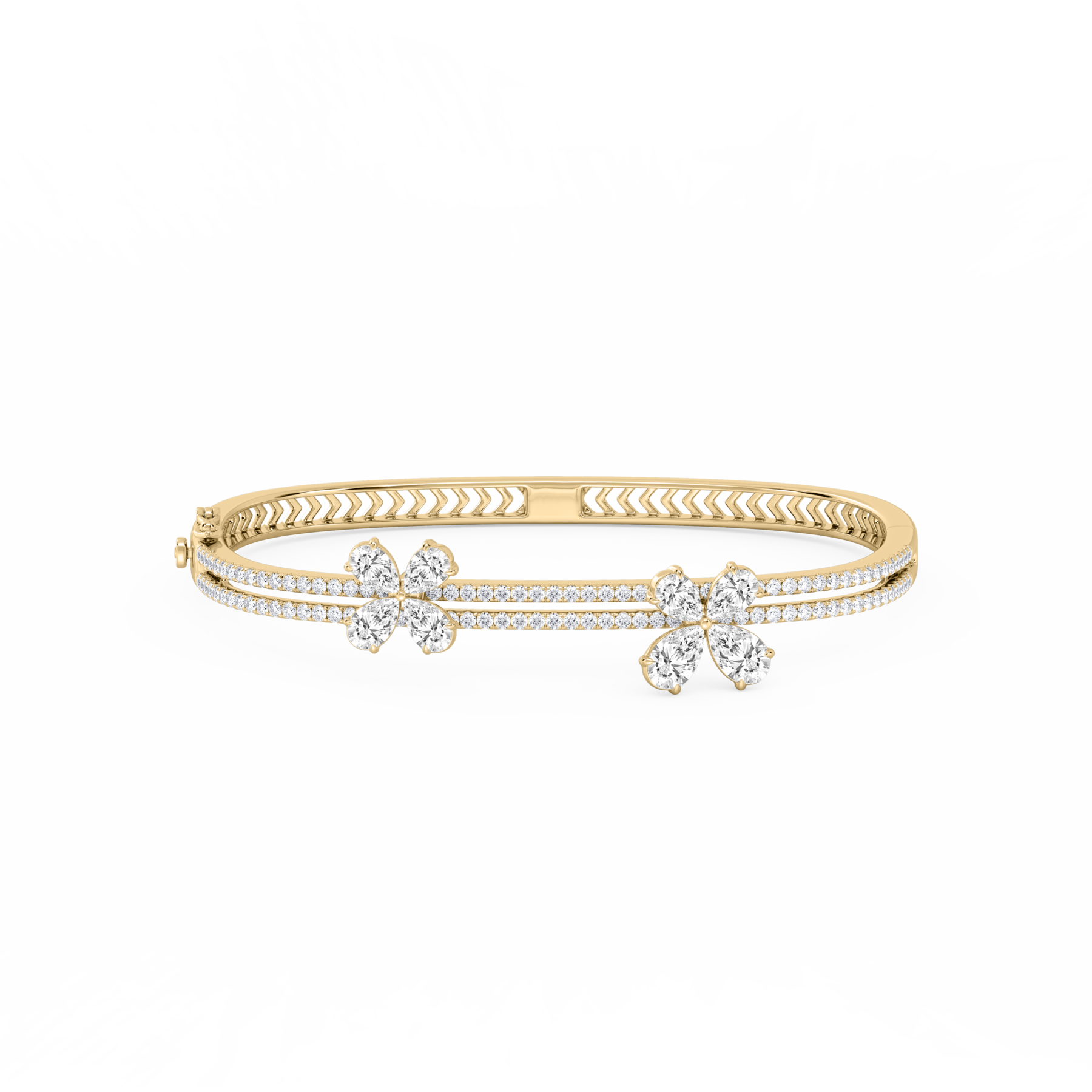 Flower Pear Lab Grown Diamond Bangle