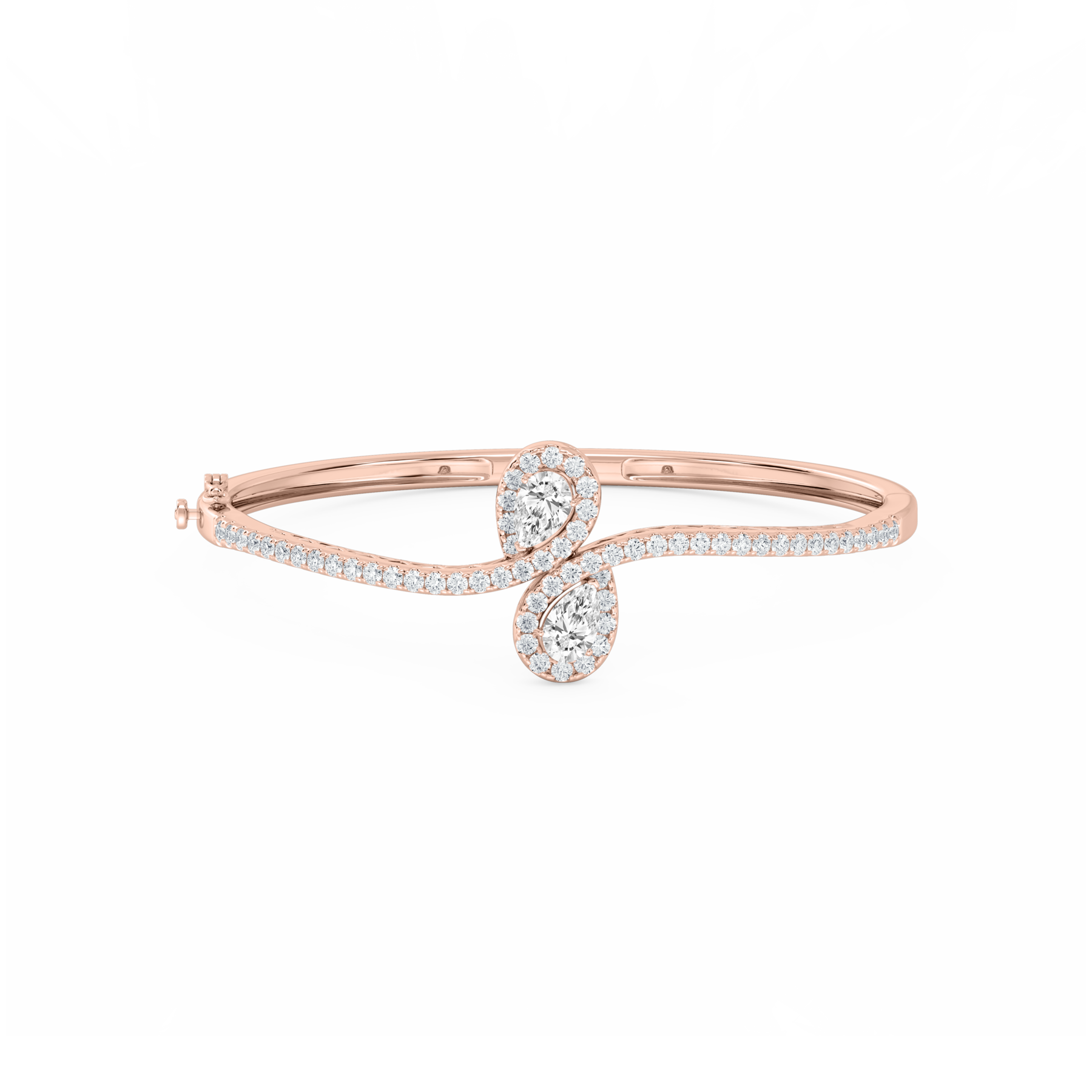 1.50 Carat Pear Lab Grown Diamond Bypass Bangle