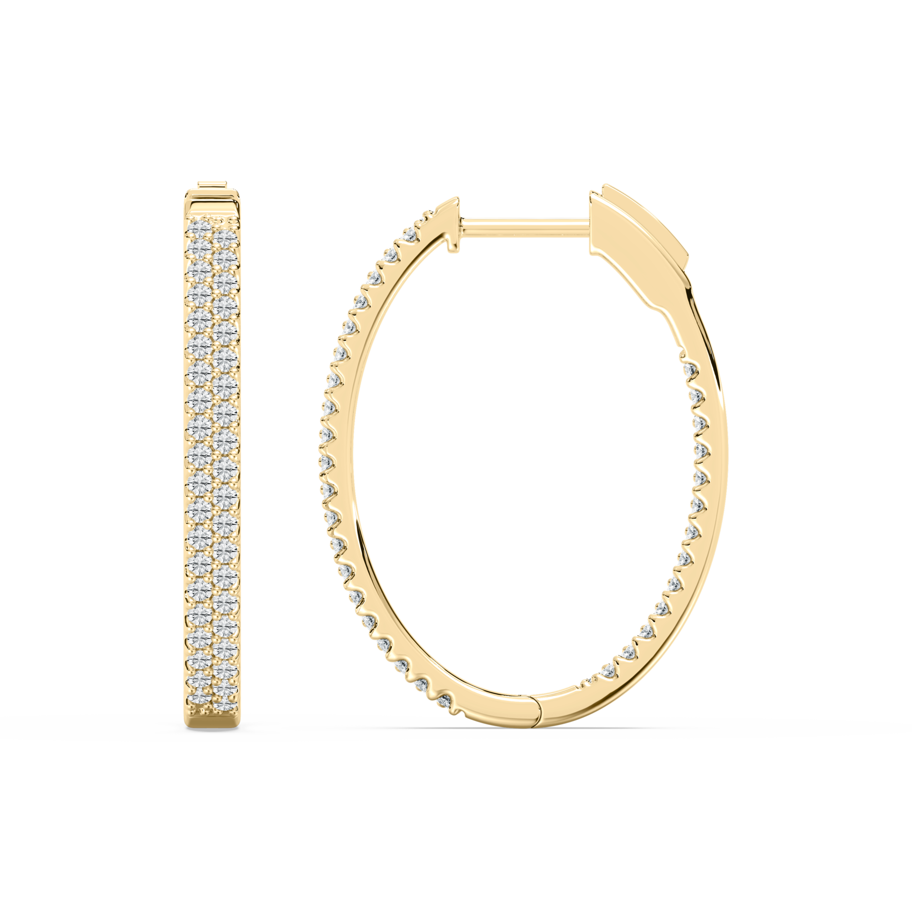 1 Carat Round Diamond Curistio Hoops Earring