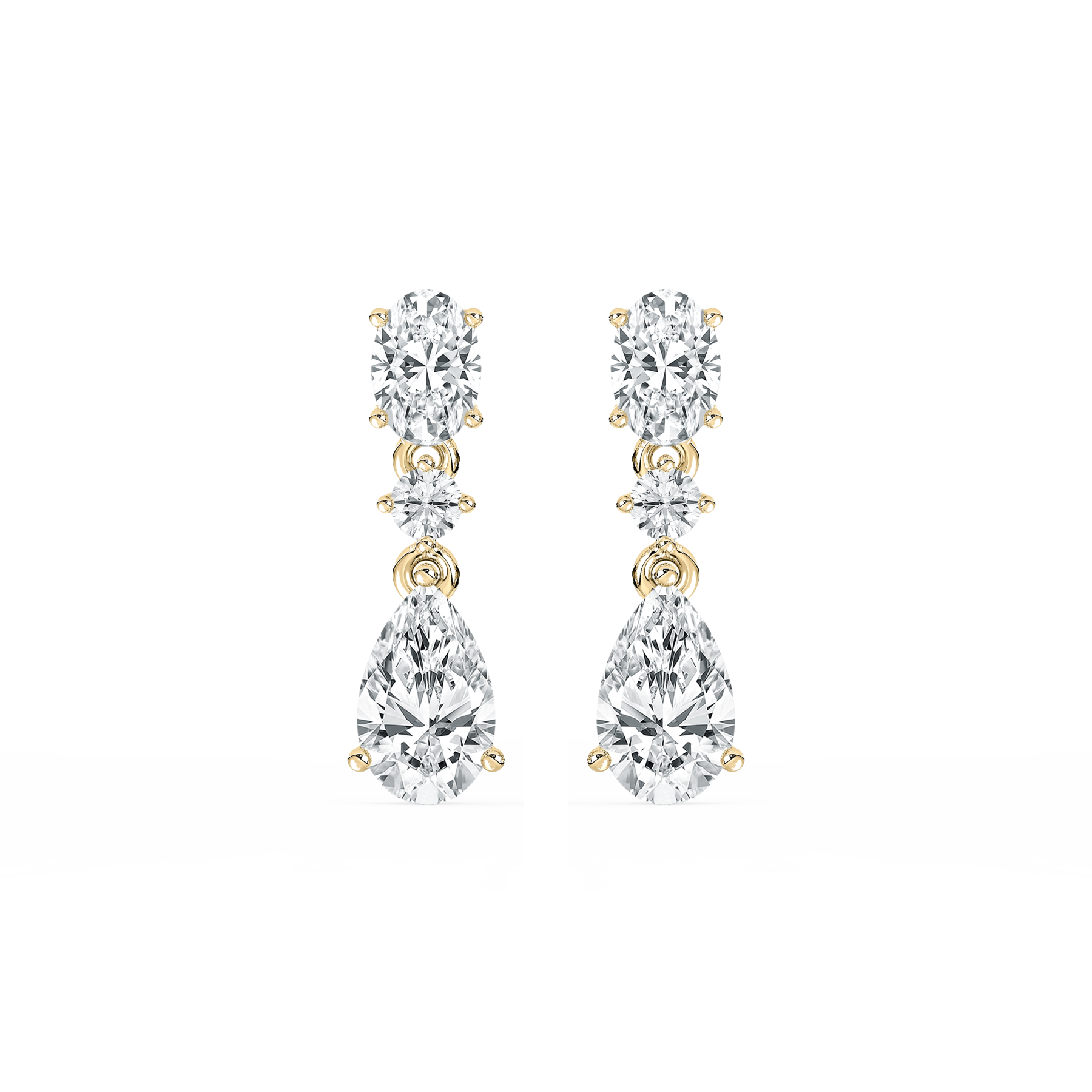 Alluring Gaze Pear Diamonds Danglers Earrings