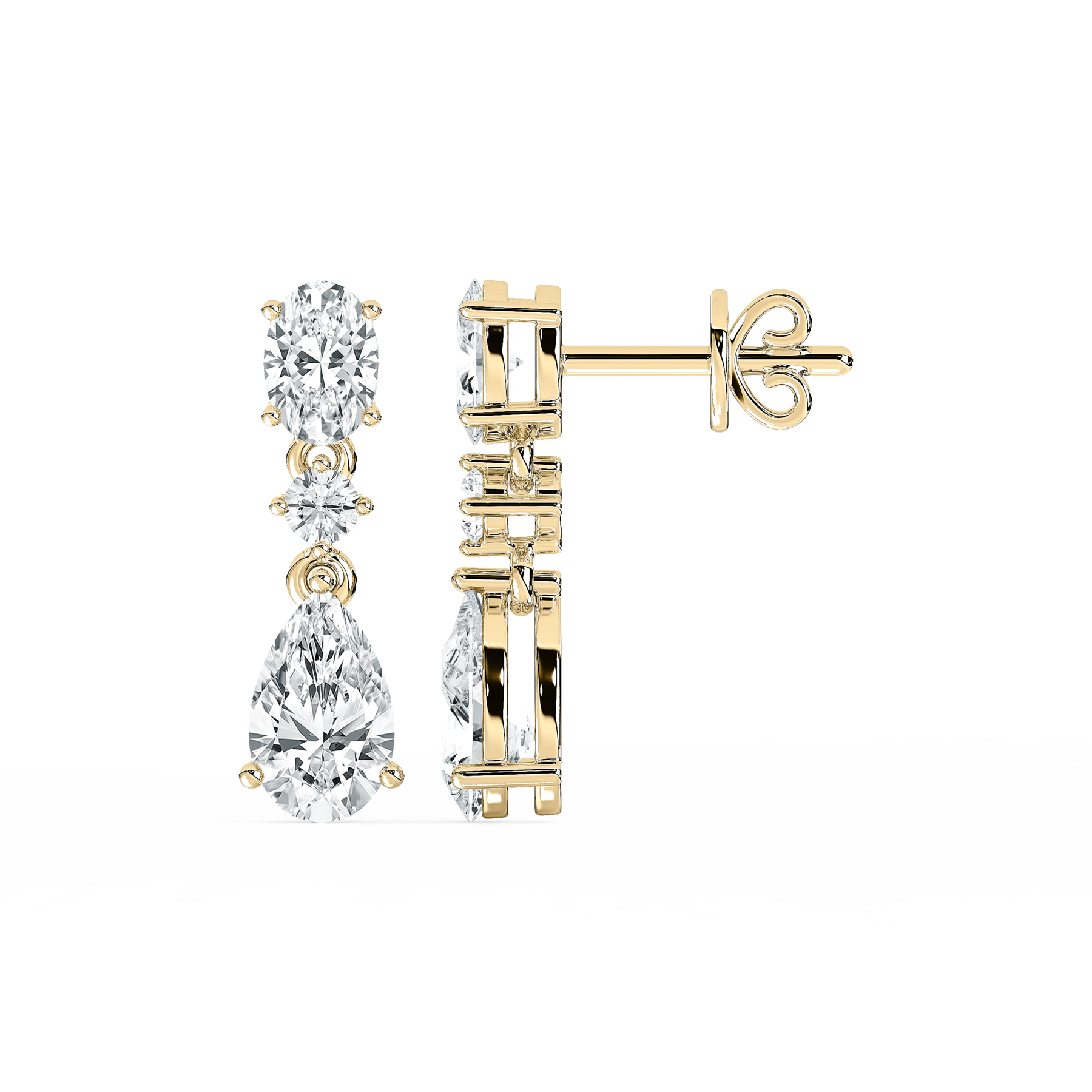 Alluring Gaze Pear Diamonds Danglers Earrings