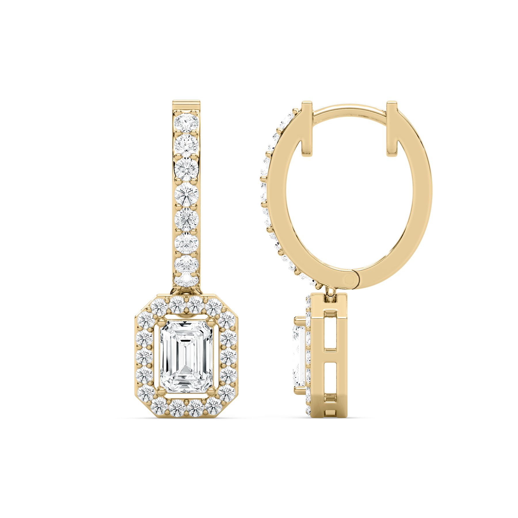 Mystic Radiance Emerald Diamond Earrings