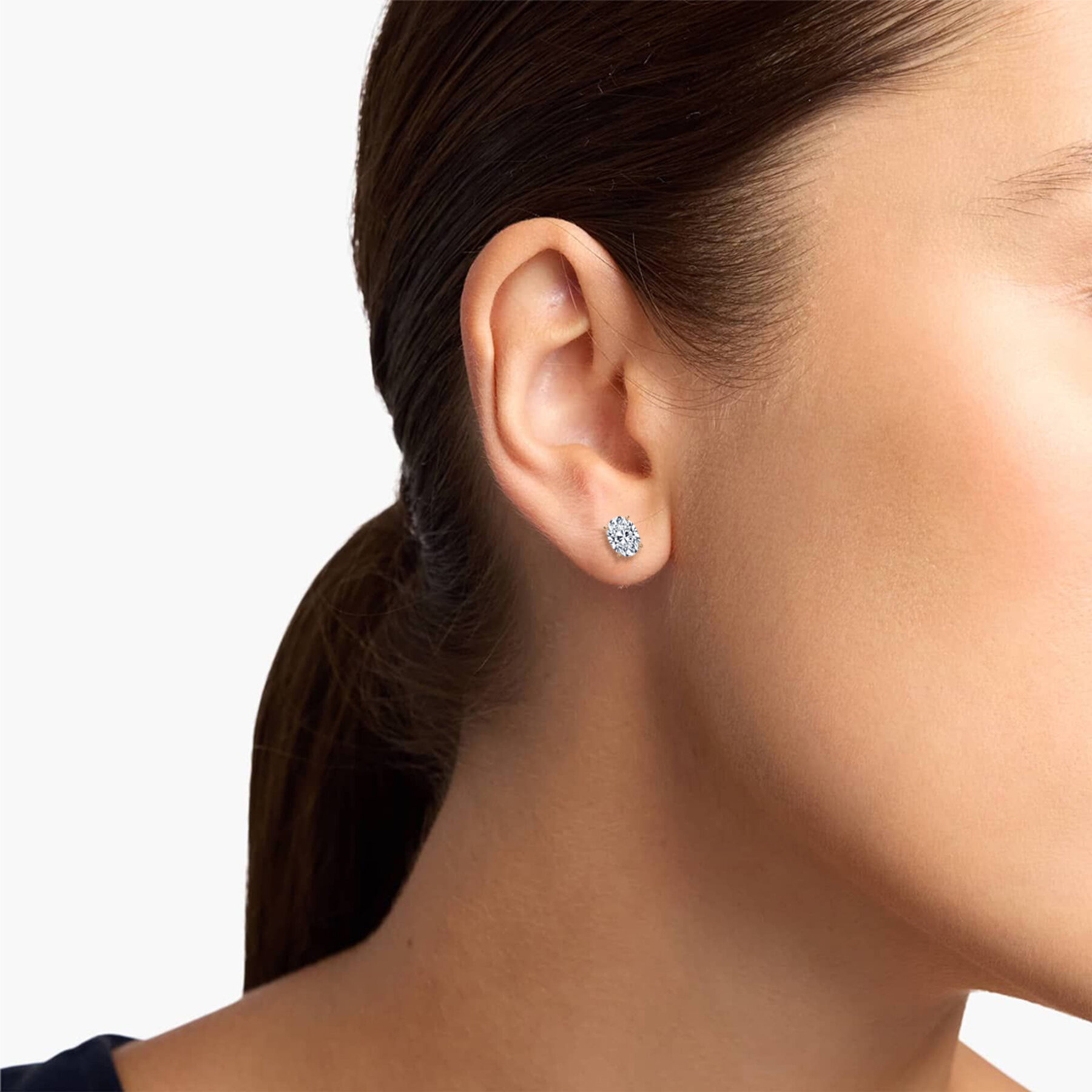 1.50 Carat Oval Diamond Samarah Stud Earring
