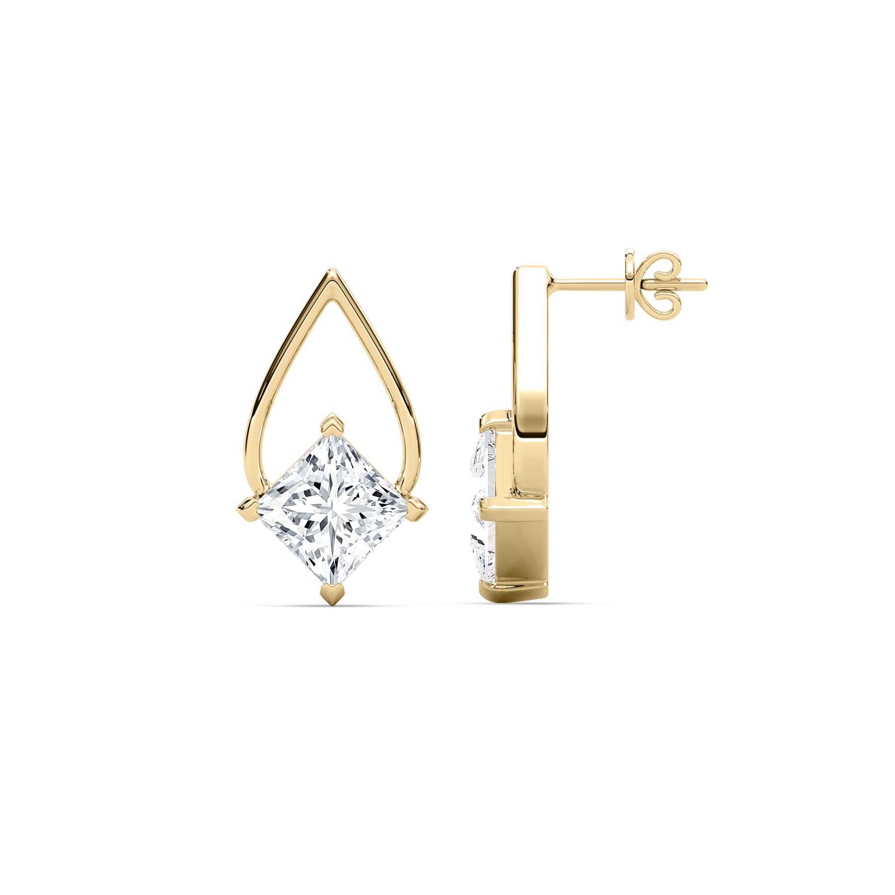 Princess Shaped Lab Diamond Studs Earrings
