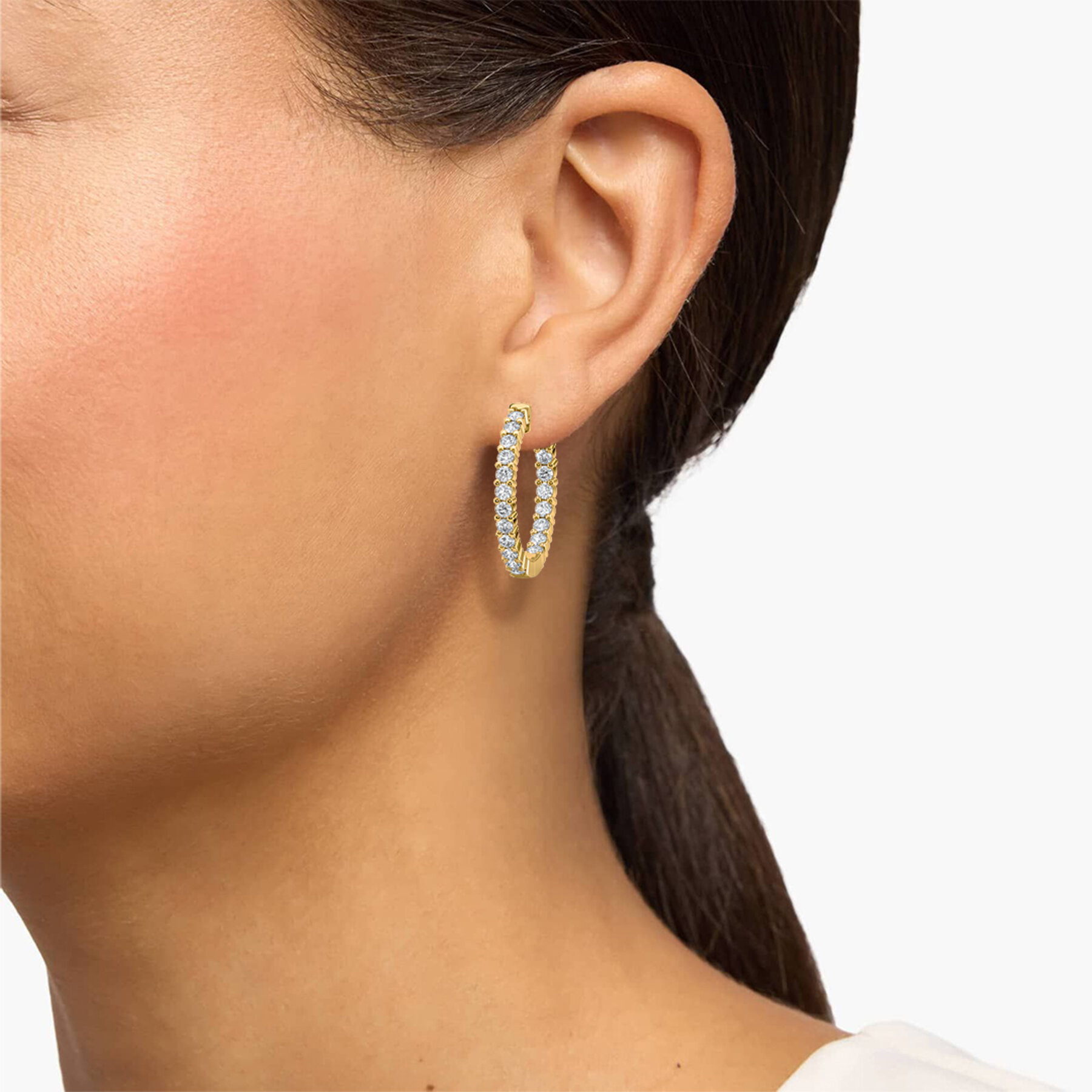 2 Carat Round Diamond Wana Hoops Earring