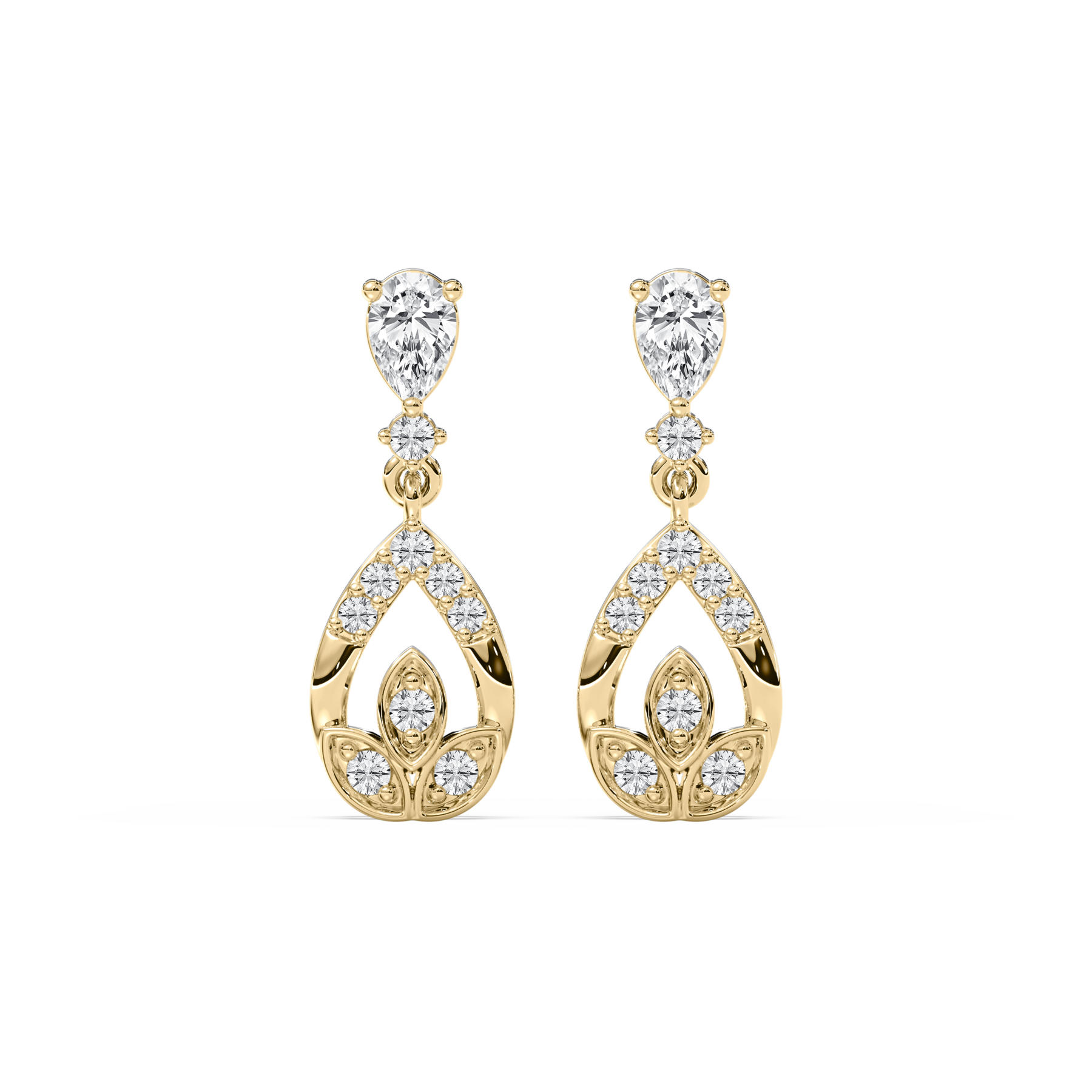 Round And Pear Diamond Catalina Dangler Earring