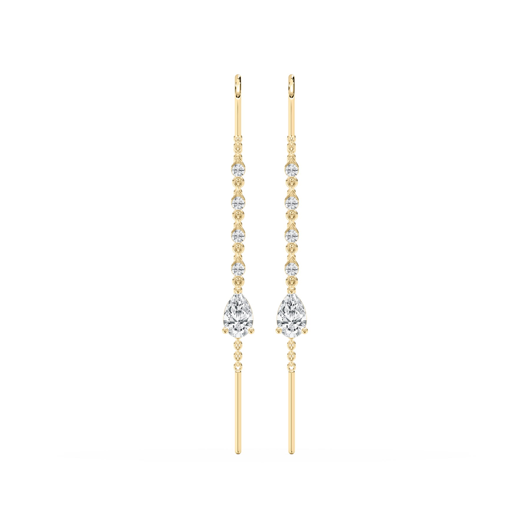 Round And Pear Diamond Judee Pierced Sui Dhaga Earring