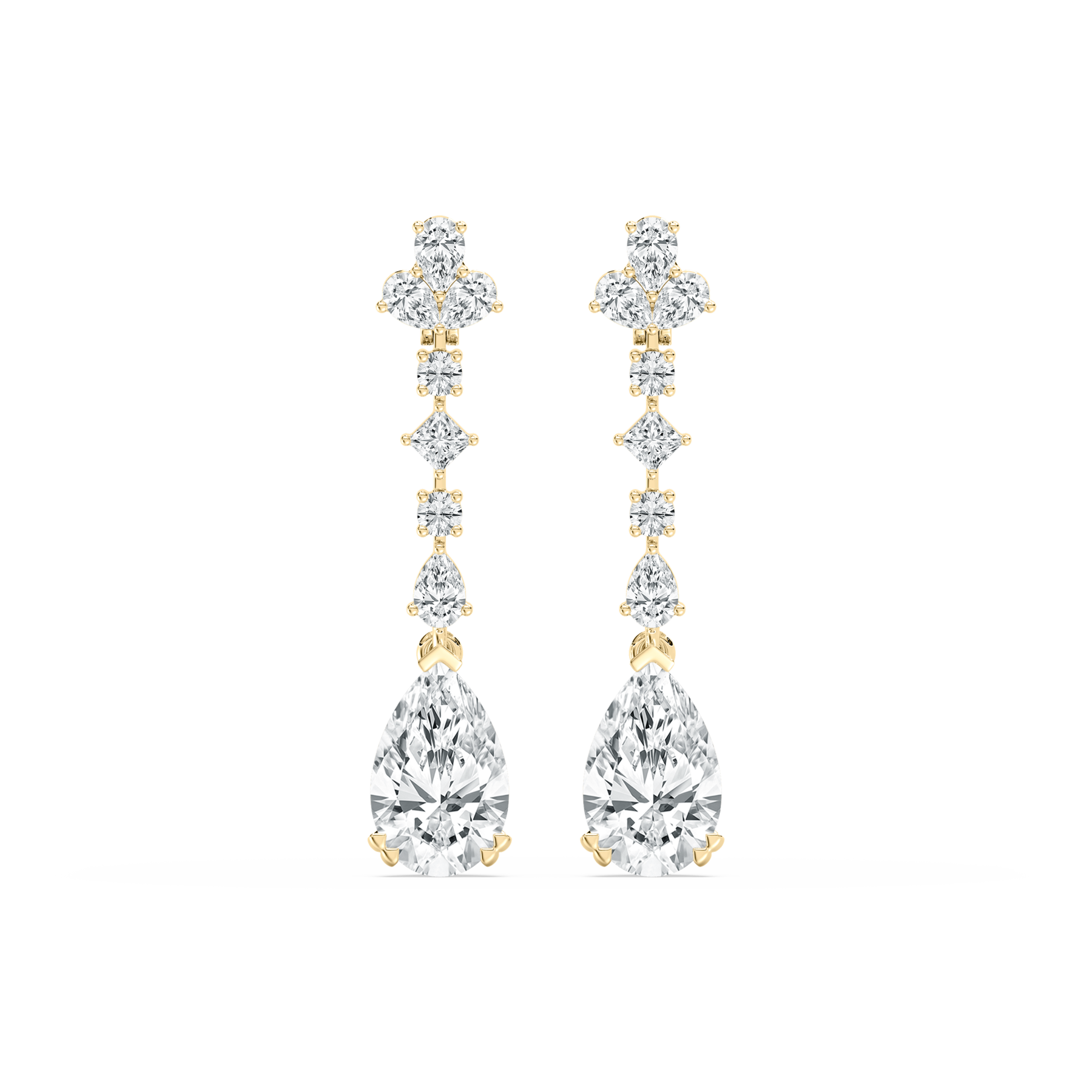 3.75 Carat Multi Shape Diamond Kunica Drop Earring 