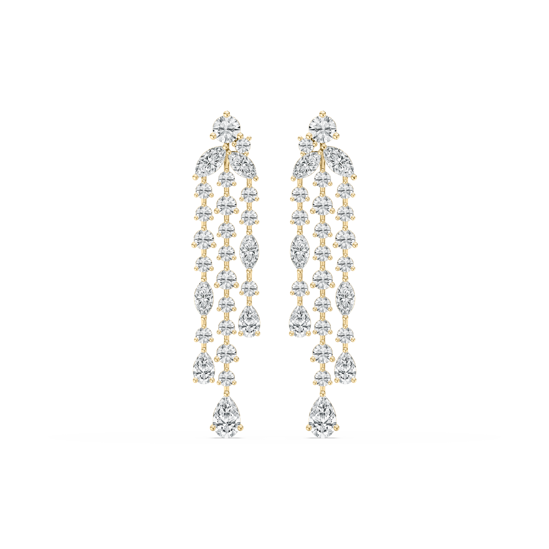 3.60 Carat Multi Shape Diamond Deontay Dangler Earring 