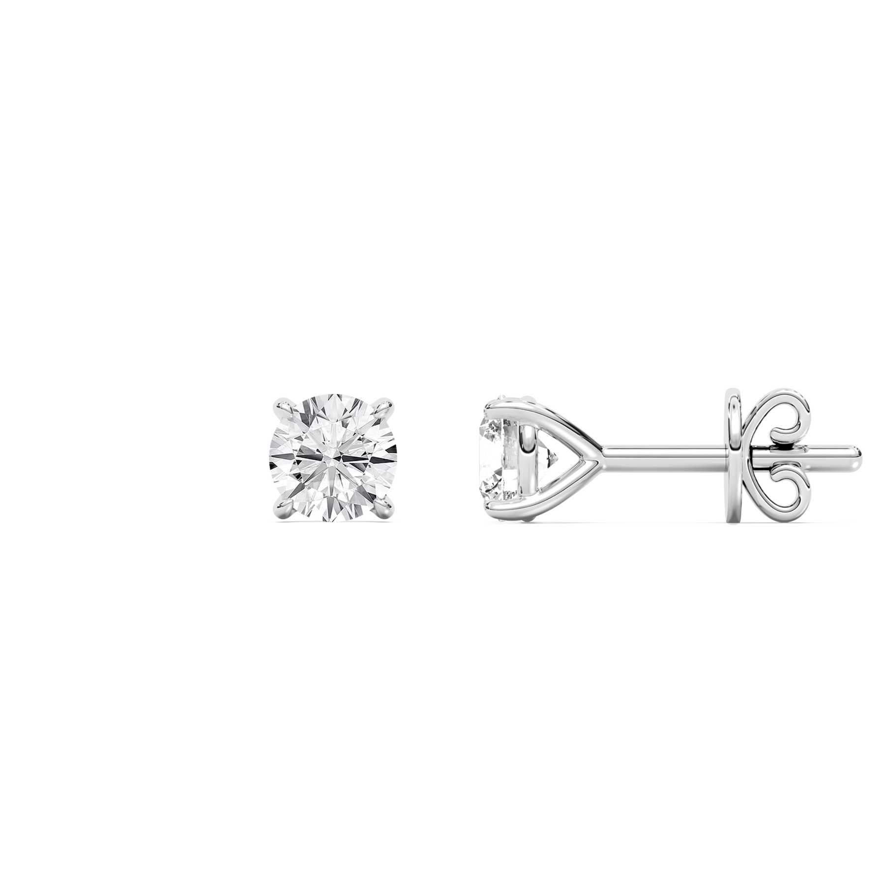 2 Carat Round Diamond Yulia Stud Earring
