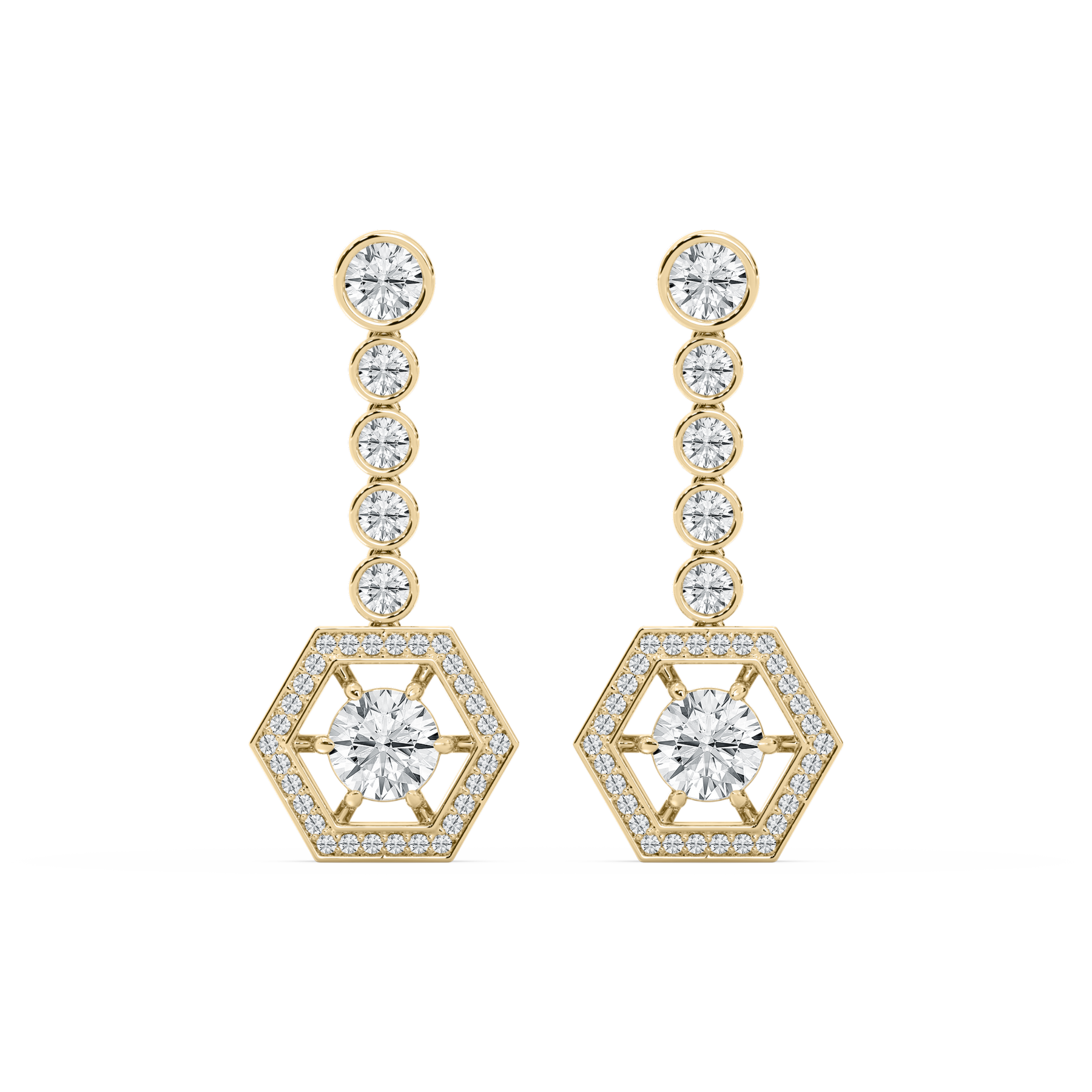 round shaped diamond drop dangle earrings