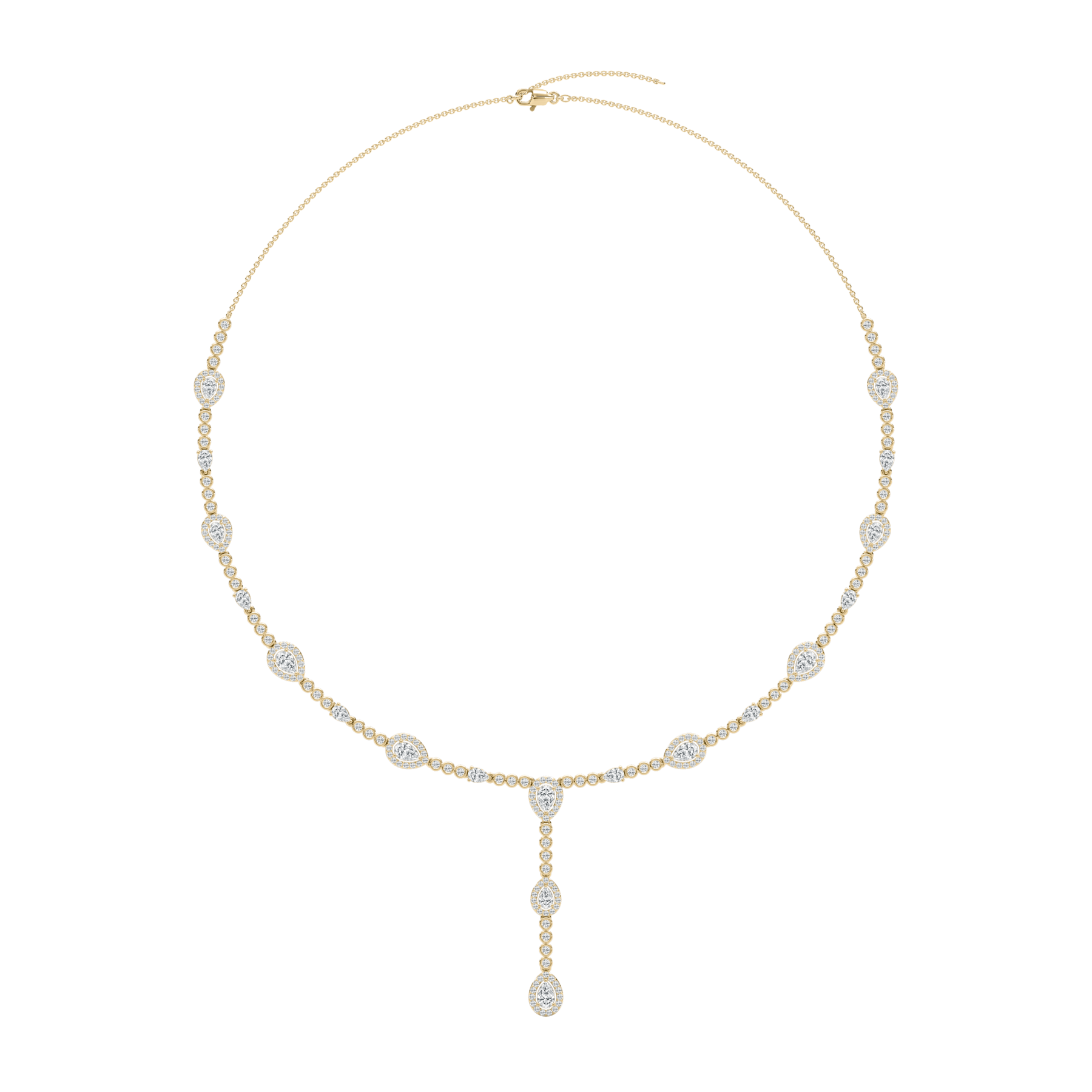 Pear And Round Lab Grown Diamond Necklace