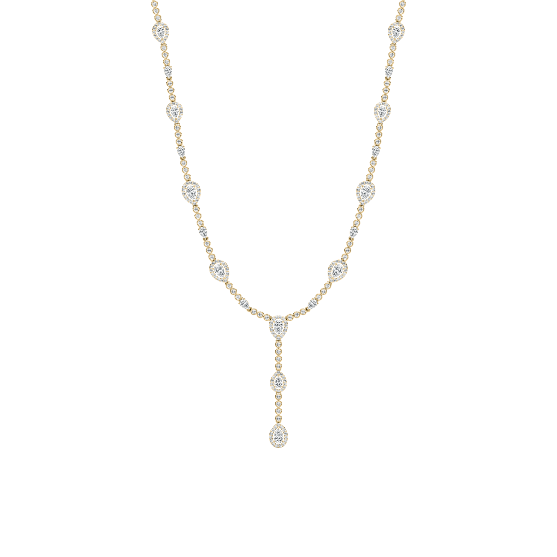 Pear And Round Lab Grown Diamond Necklace
