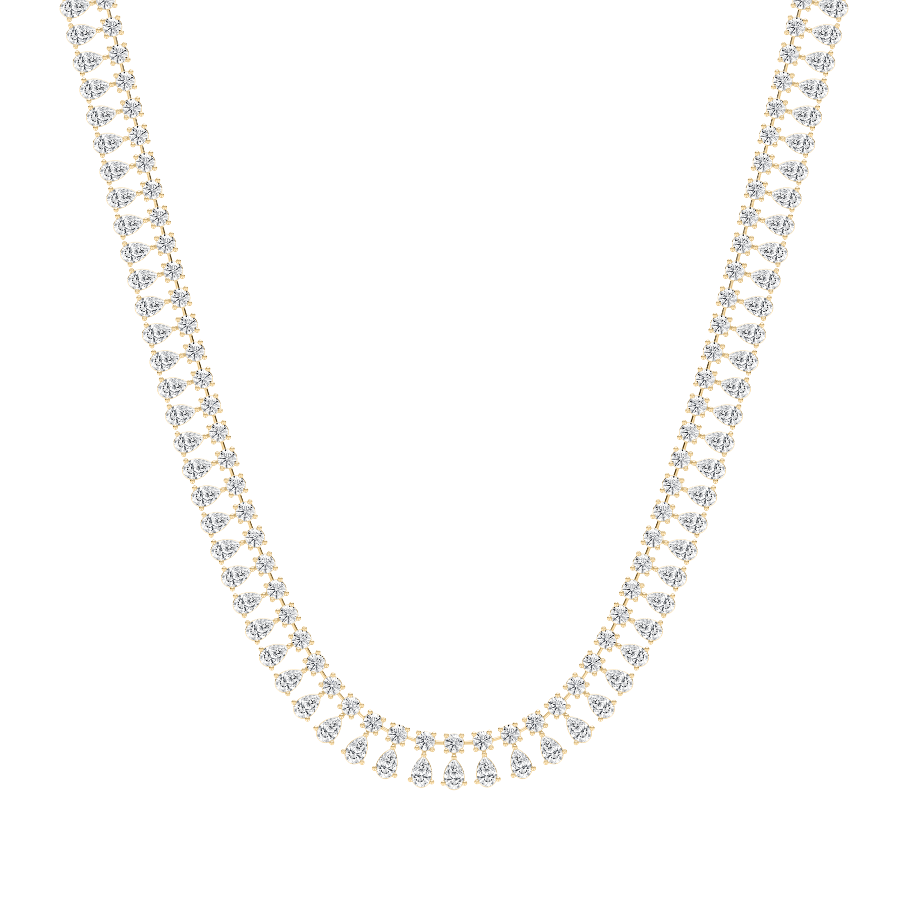 Pear And Round Diamond Alluring Choker Necklace
