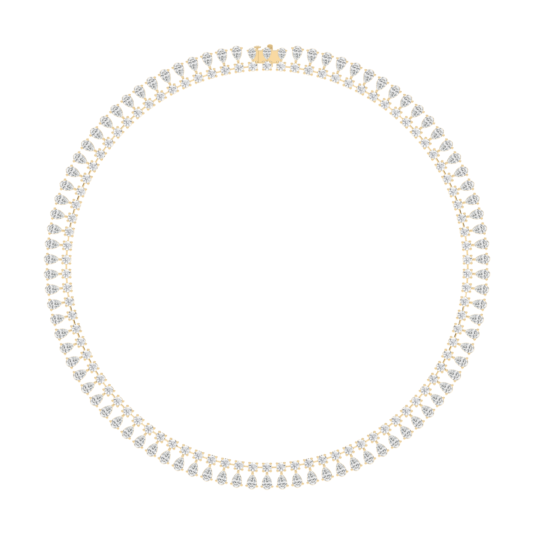 Pear And Round Diamond Alluring Choker Necklace