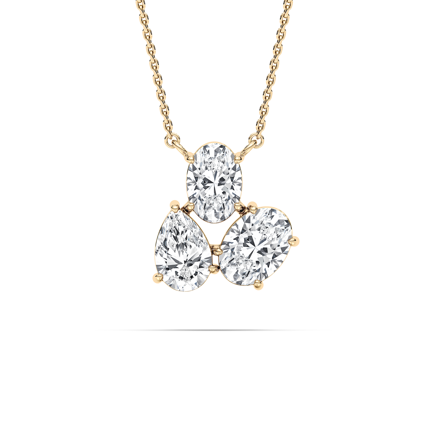 Mosaic Oval And Pear Diamond Pendant