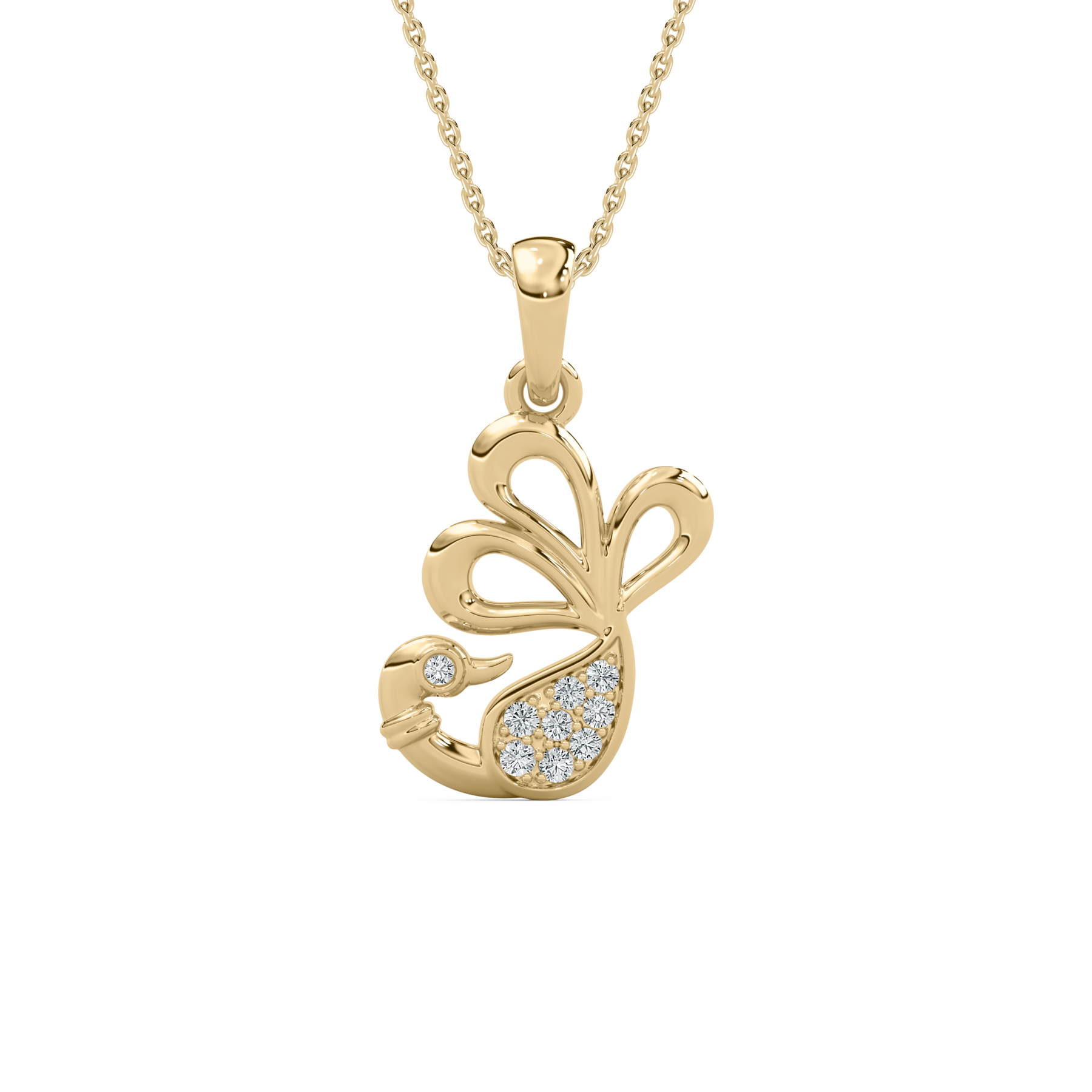 Enchanted Peacock Kids Diamond Pendant