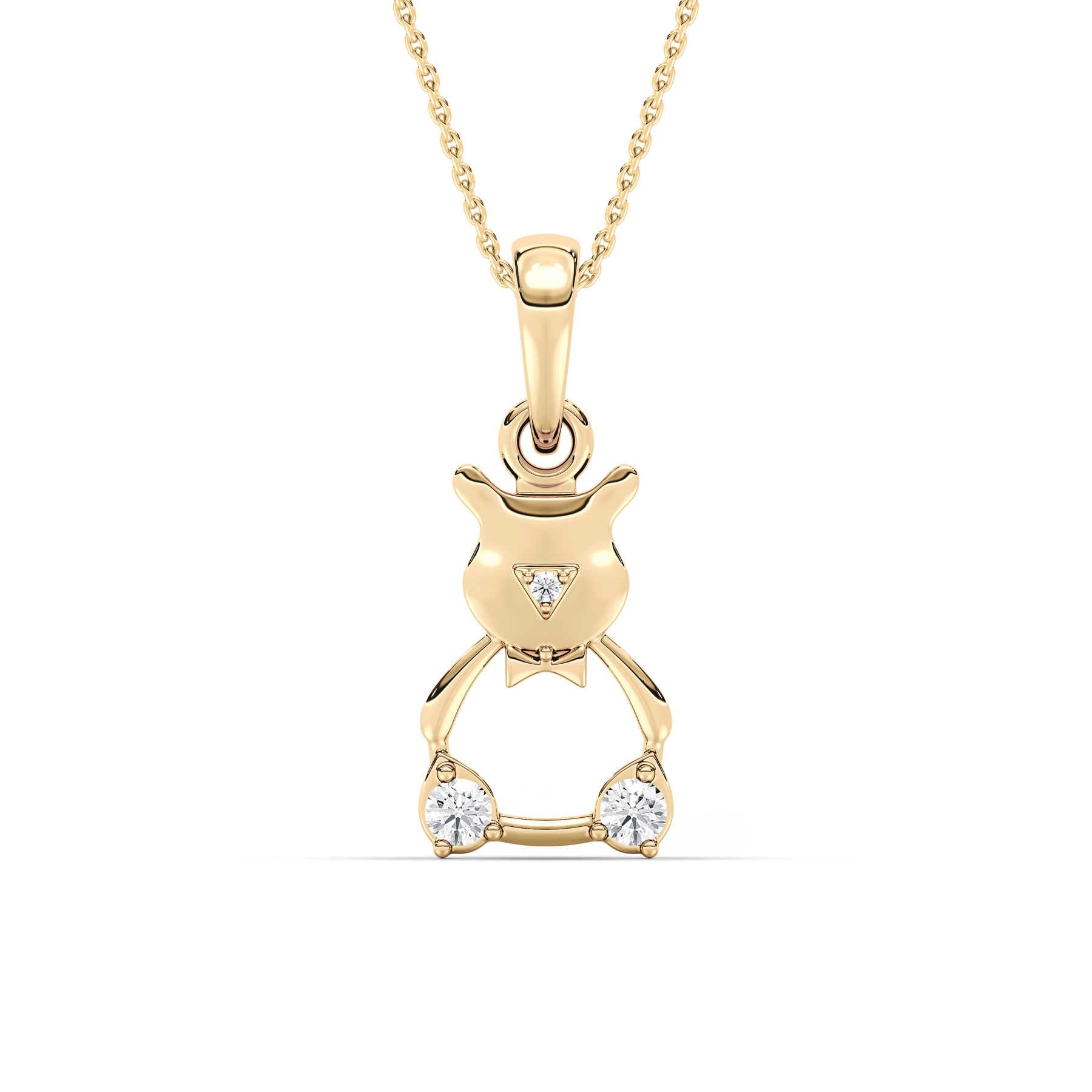 Round Diamond TeddyBear Kids Fashion Pendant