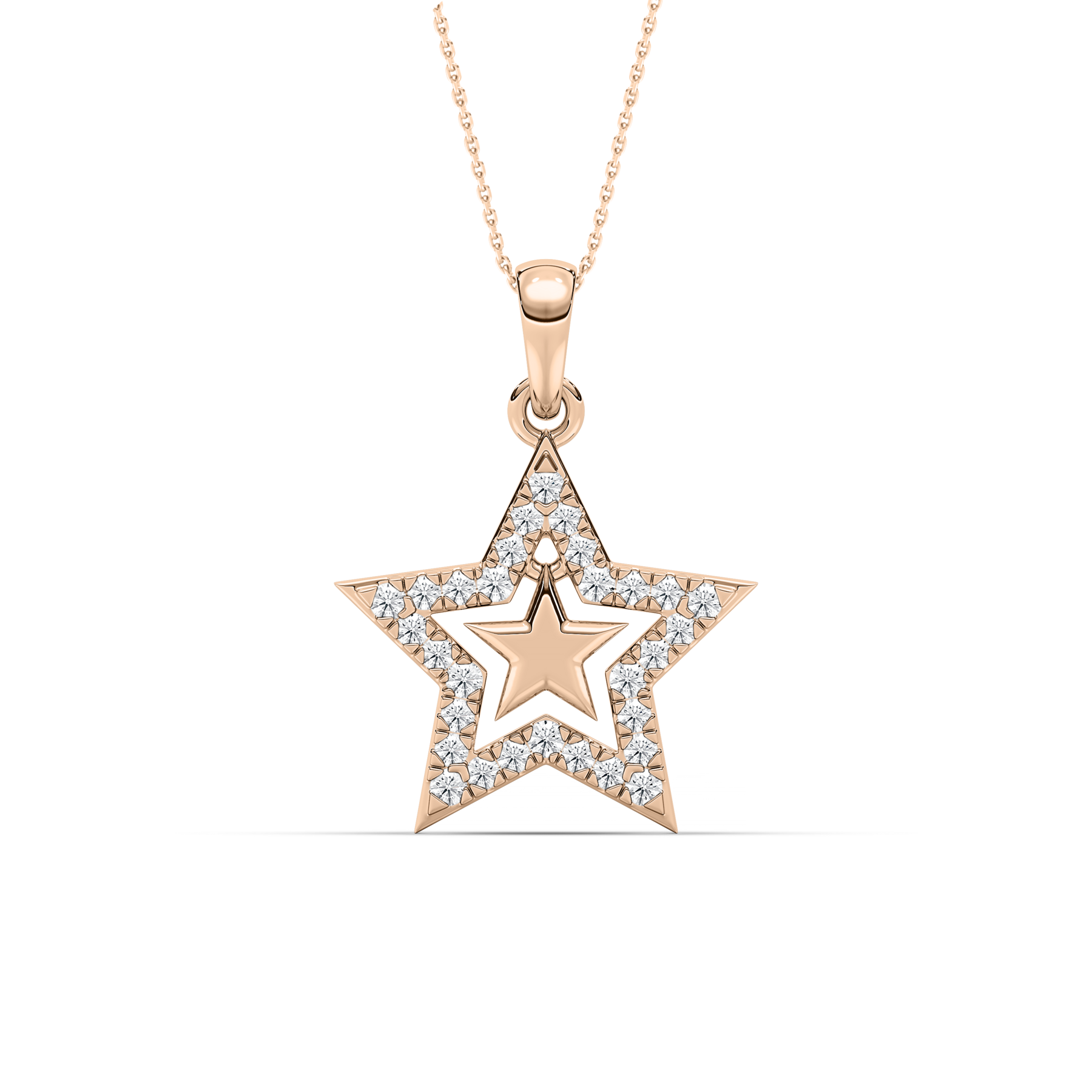 Round Diamond Shinning Star Kids Fashion Pendant