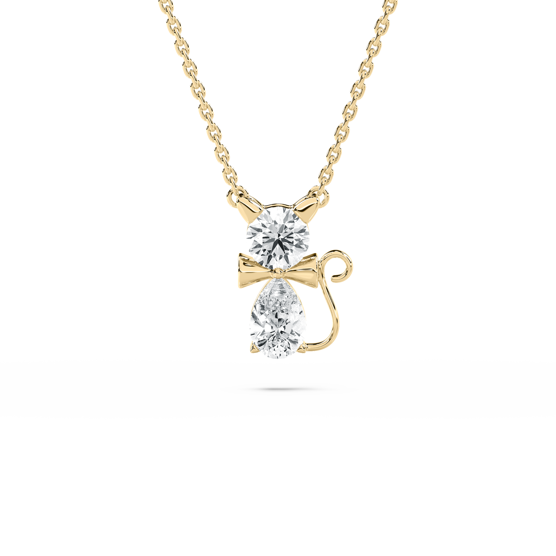 Round Diamond Charming Cat Fashion Pendant