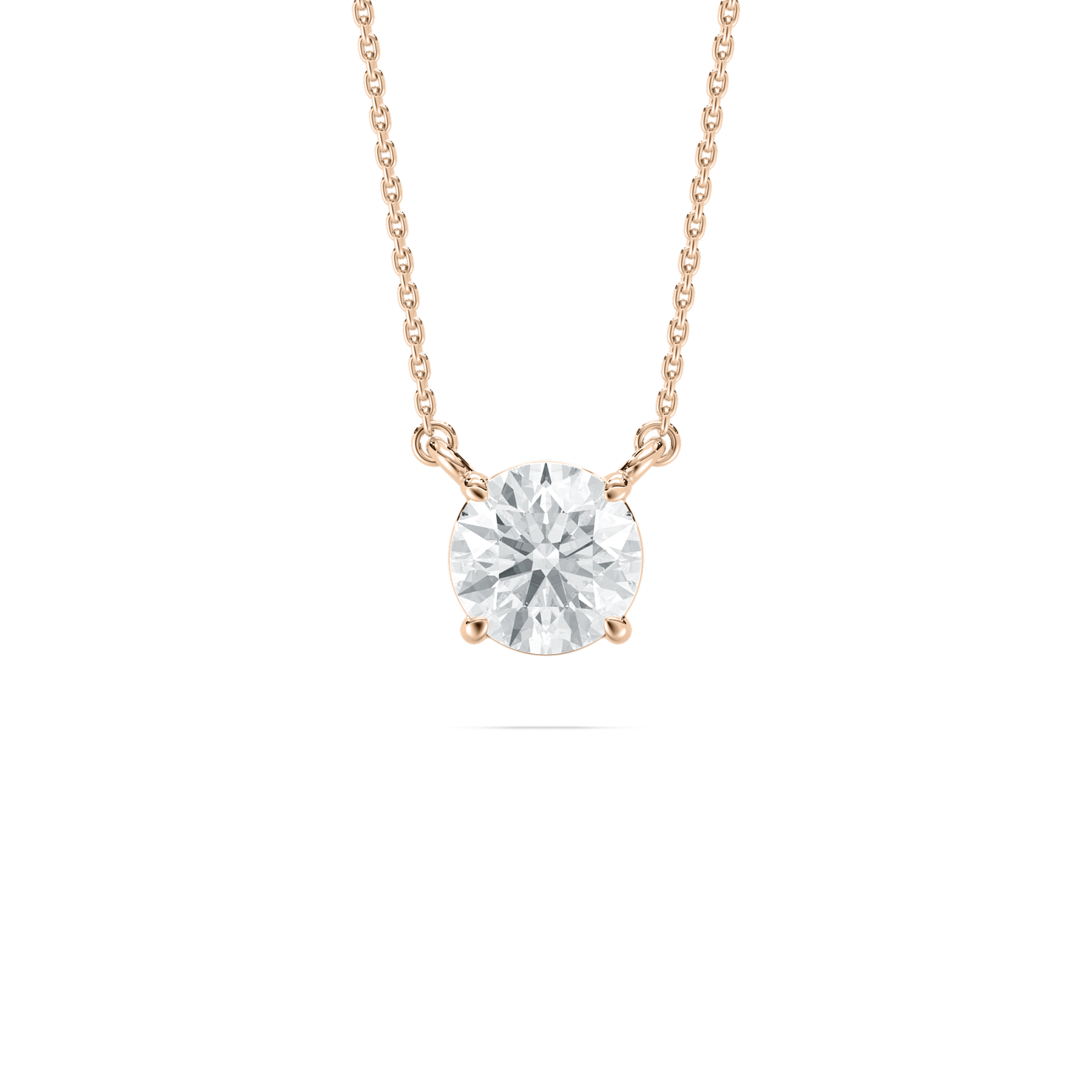 1 Carat Round Shape Diamond Modern Pendant For Female