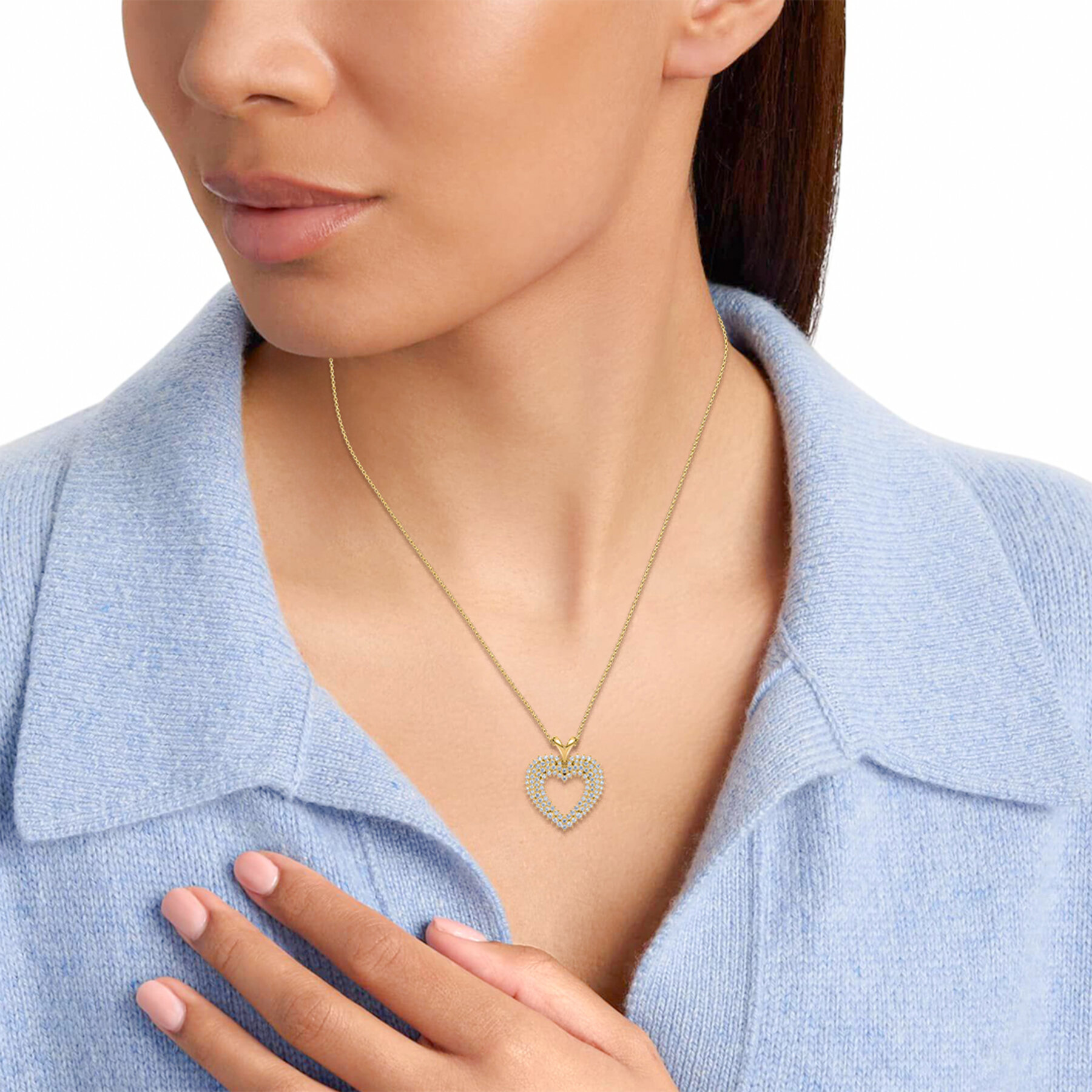 Round Shaped Lab Diamond Heart Fashion Pendant