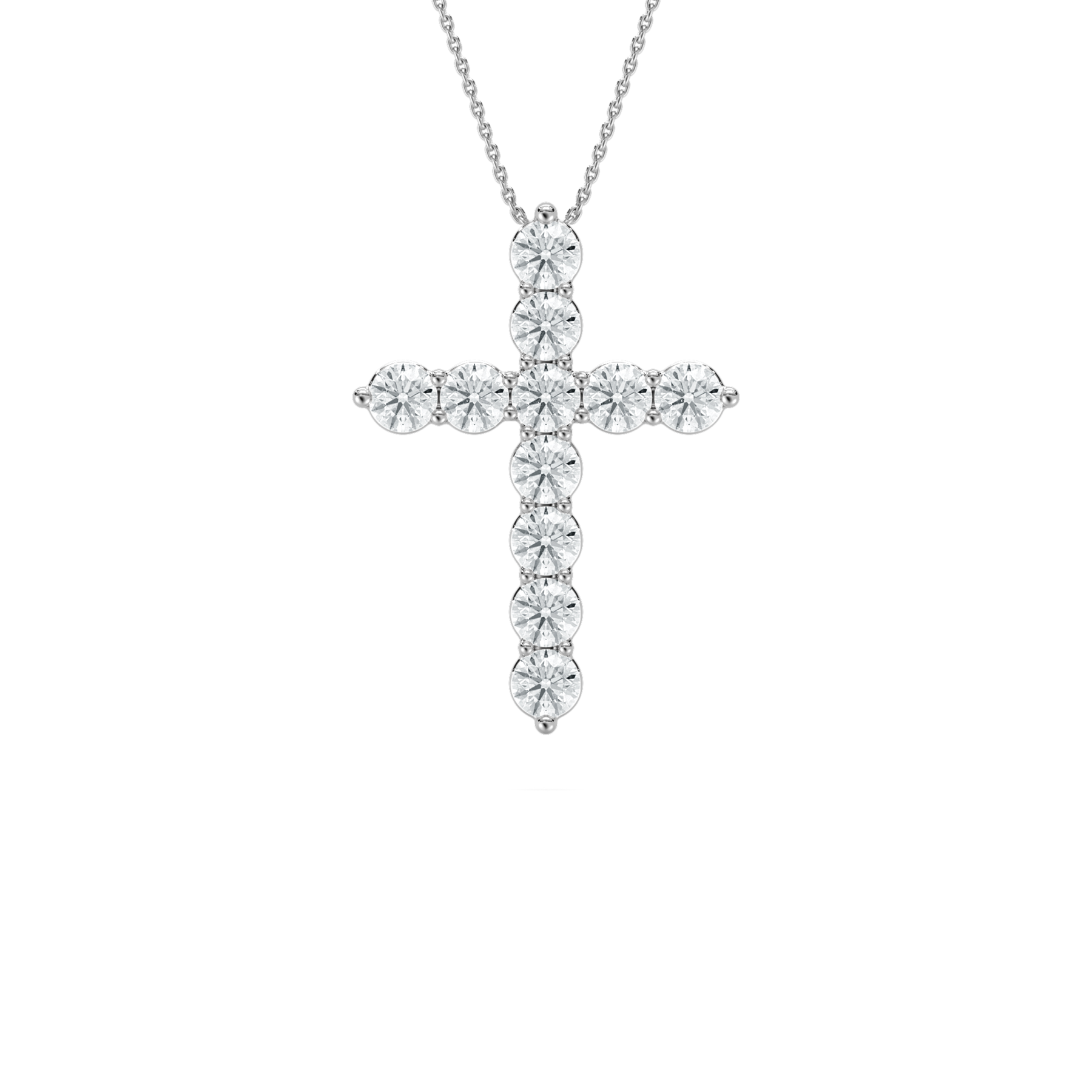 5.50 Carat Round Diamond Cross Pendant