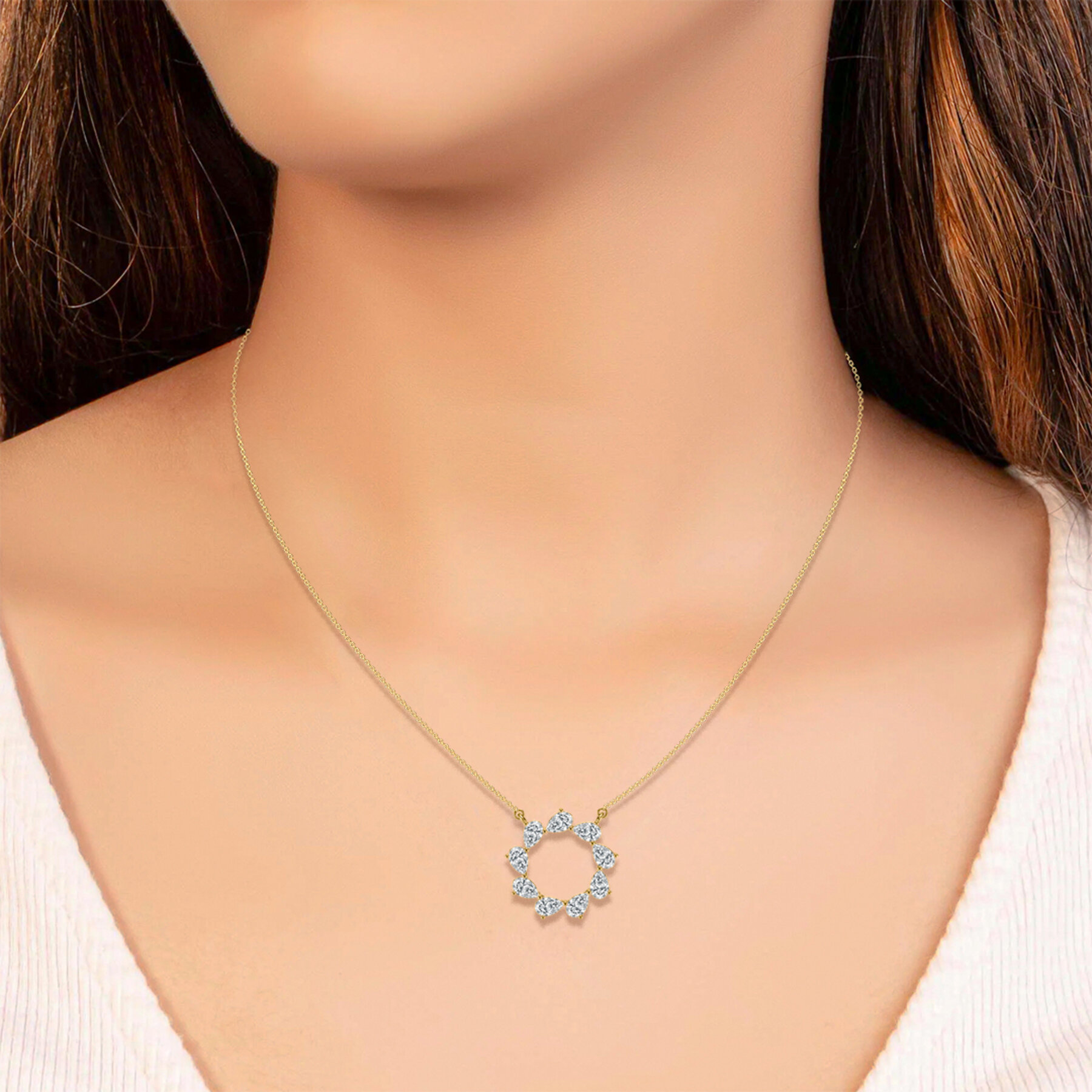 Pear Shape Diamond Round  Zenith Fashion Pendant