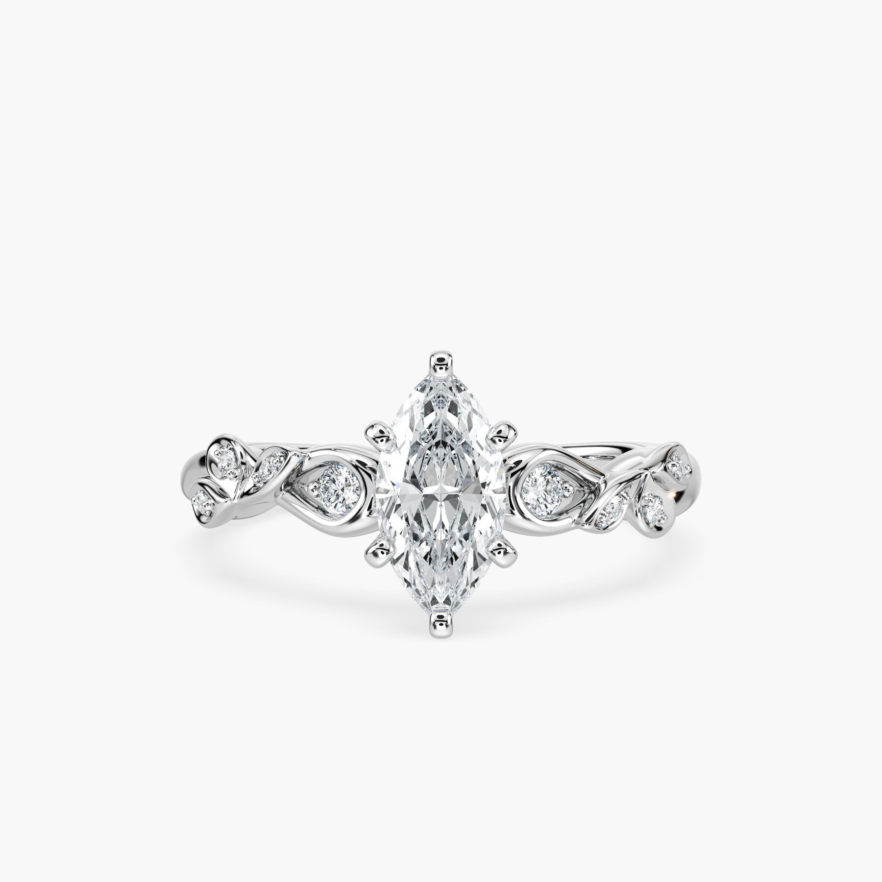 1 Carat Marquise Diamond Station  Ring