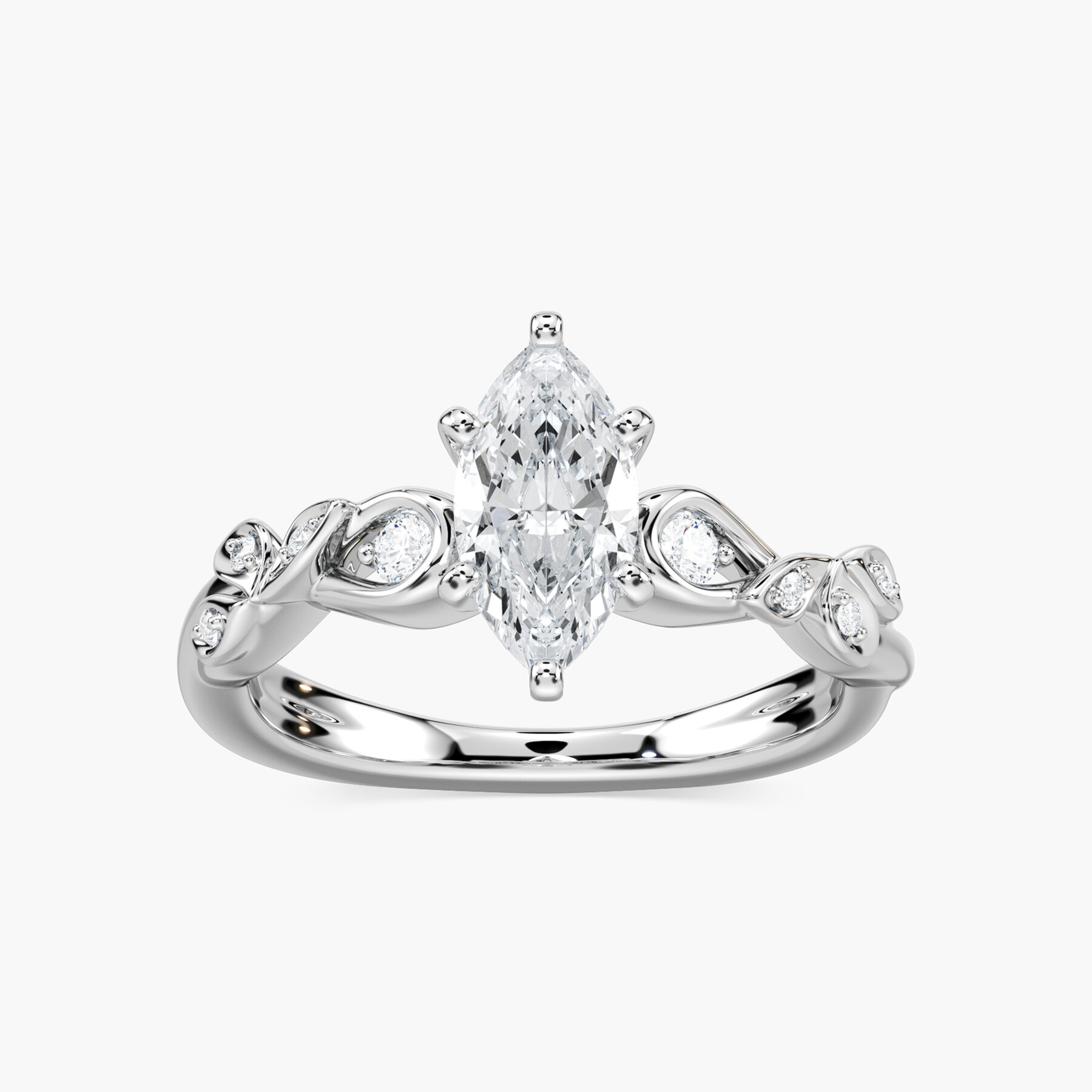 1 Carat Marquise Diamond Station  Ring