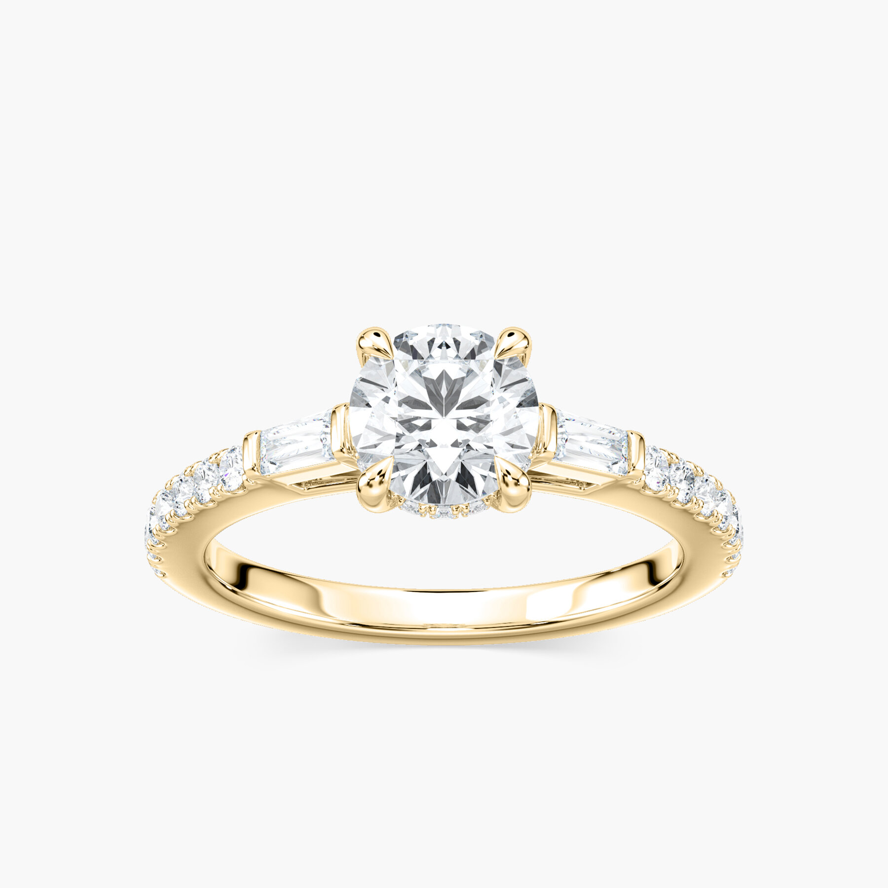 1 Carat Round Side Stone Sangria Ring