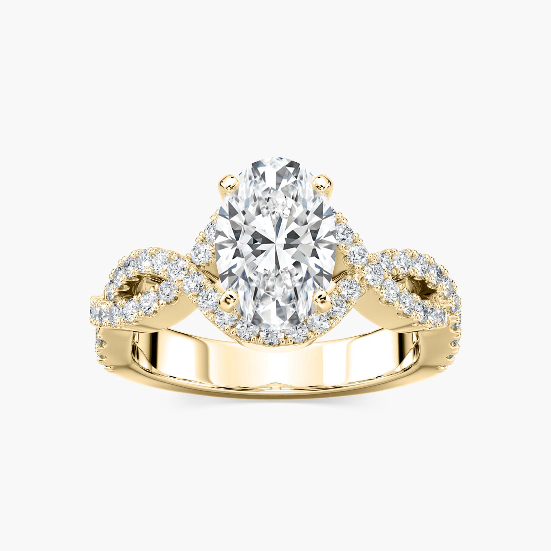 2 Carat Oval Side Stone Infinity Ring