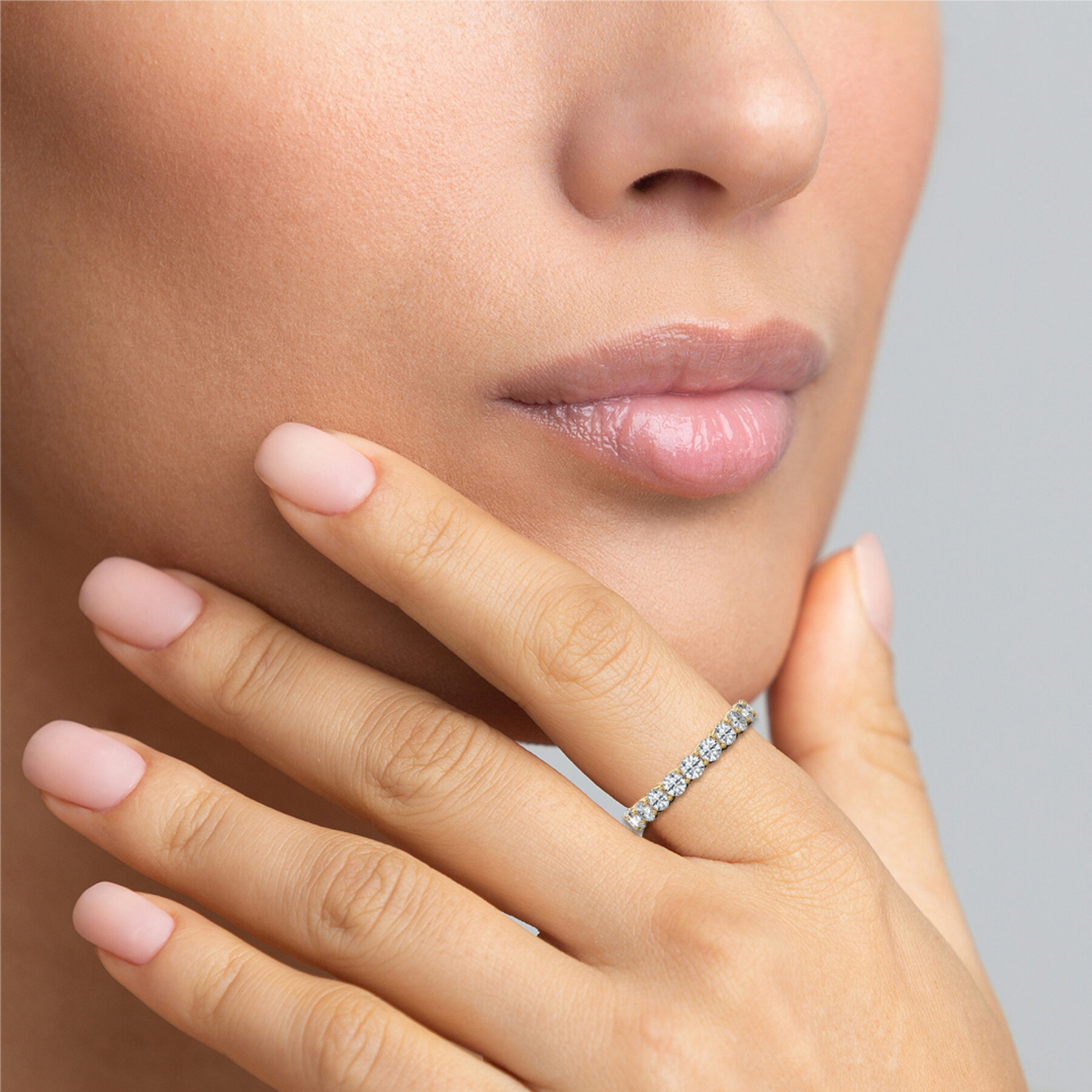 Multiple Round Shape Diamond Full Eternity Wedding Band