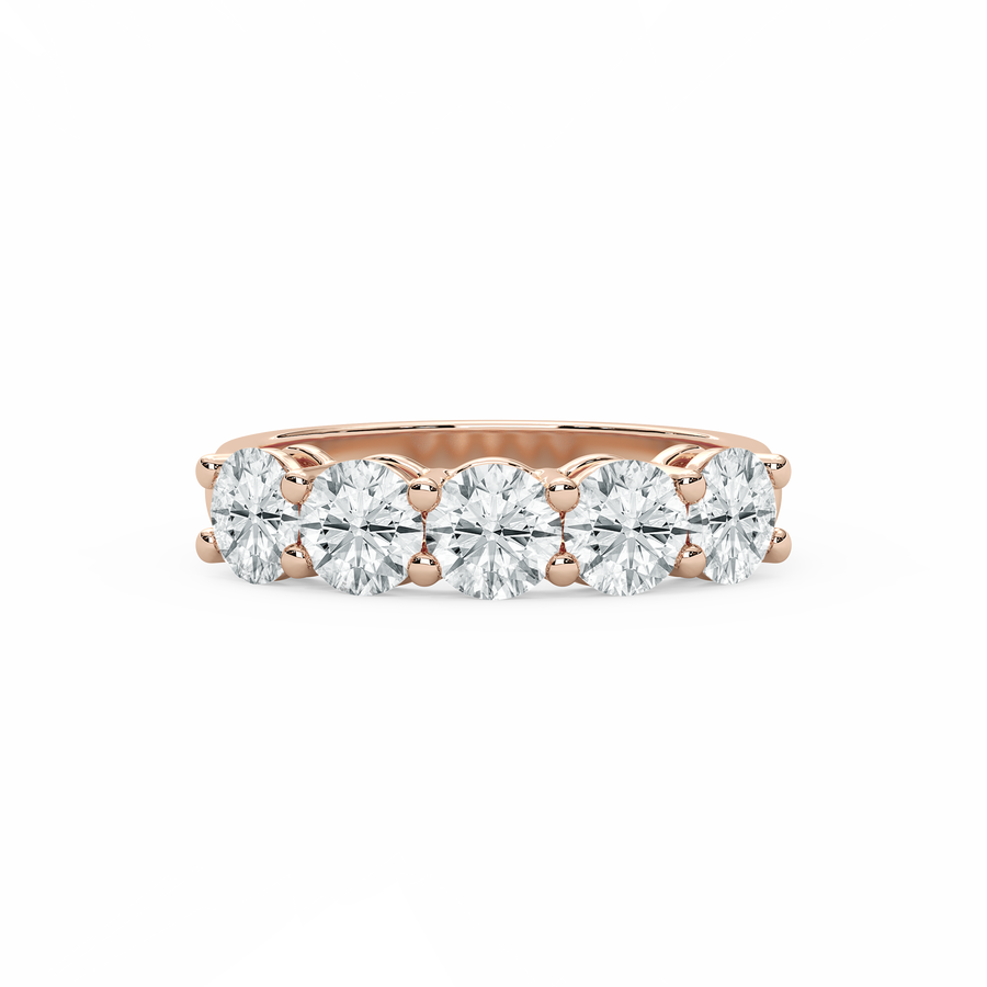 2.50 Carat Round Shape Five Stone Engagement Ring