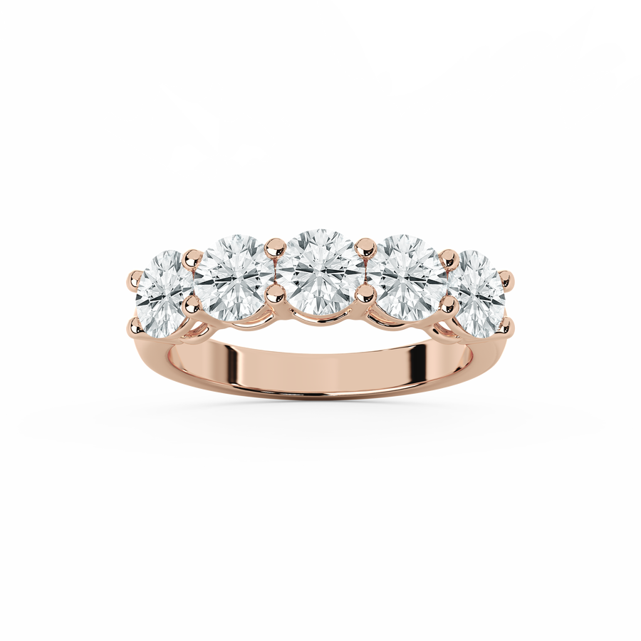 2.50 Carat Round Shape Five Stone Engagement Ring