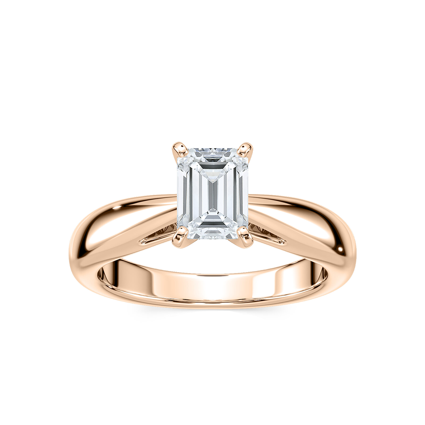 1 Carat Emerald Shaped Lab Diamond Love Ring