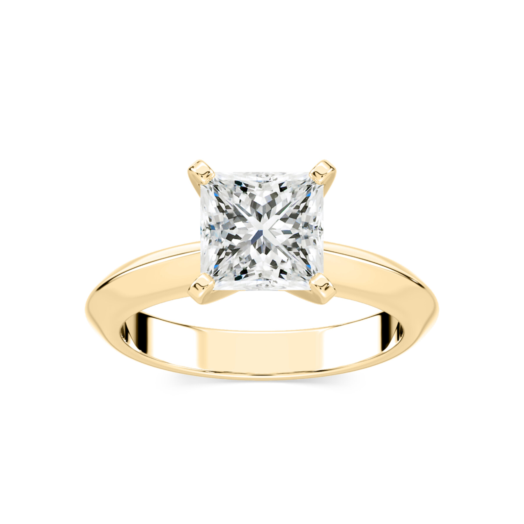princess cut lab diamond solitaire ring in 2 carat