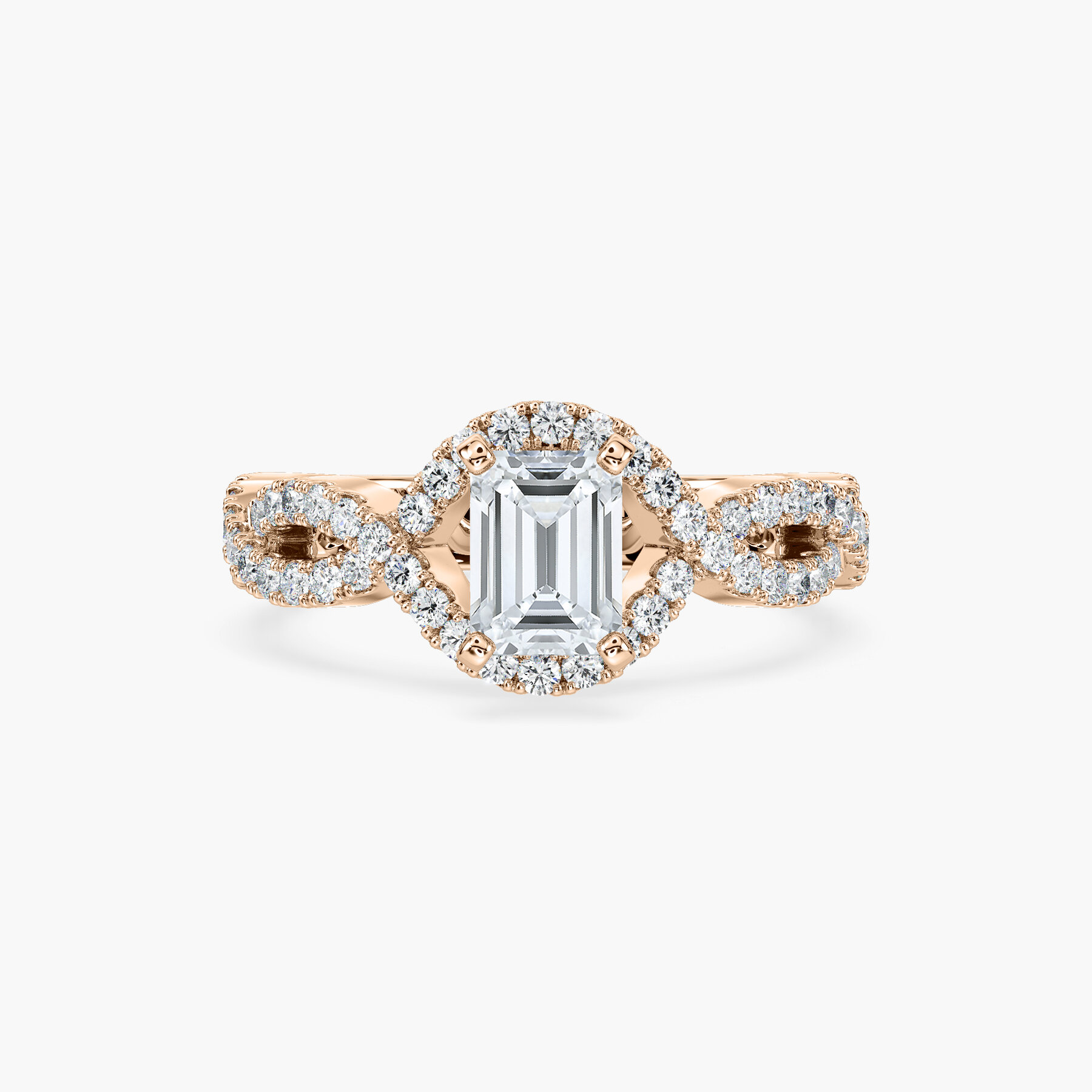 1 Carat Emerald Diamond infinity Ring