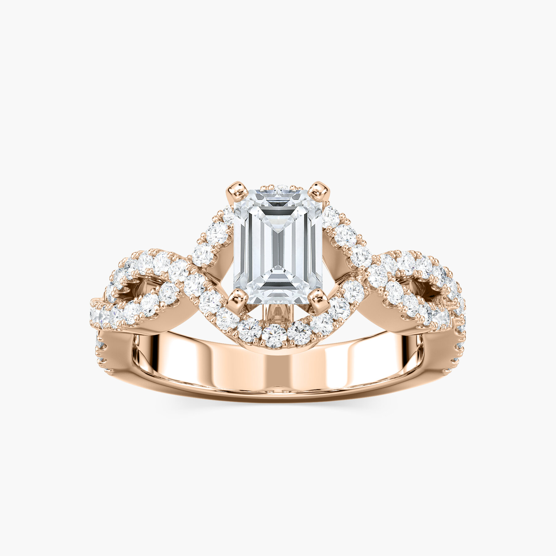 1 Carat Emerald Diamond infinity Ring