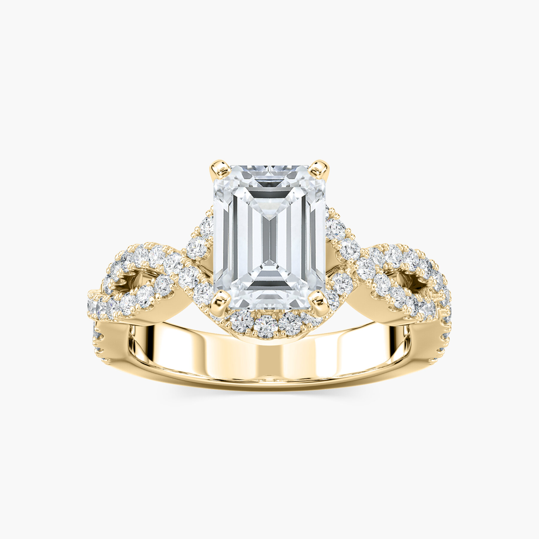 2 Carat Emerald Side Stone Infinity Ring