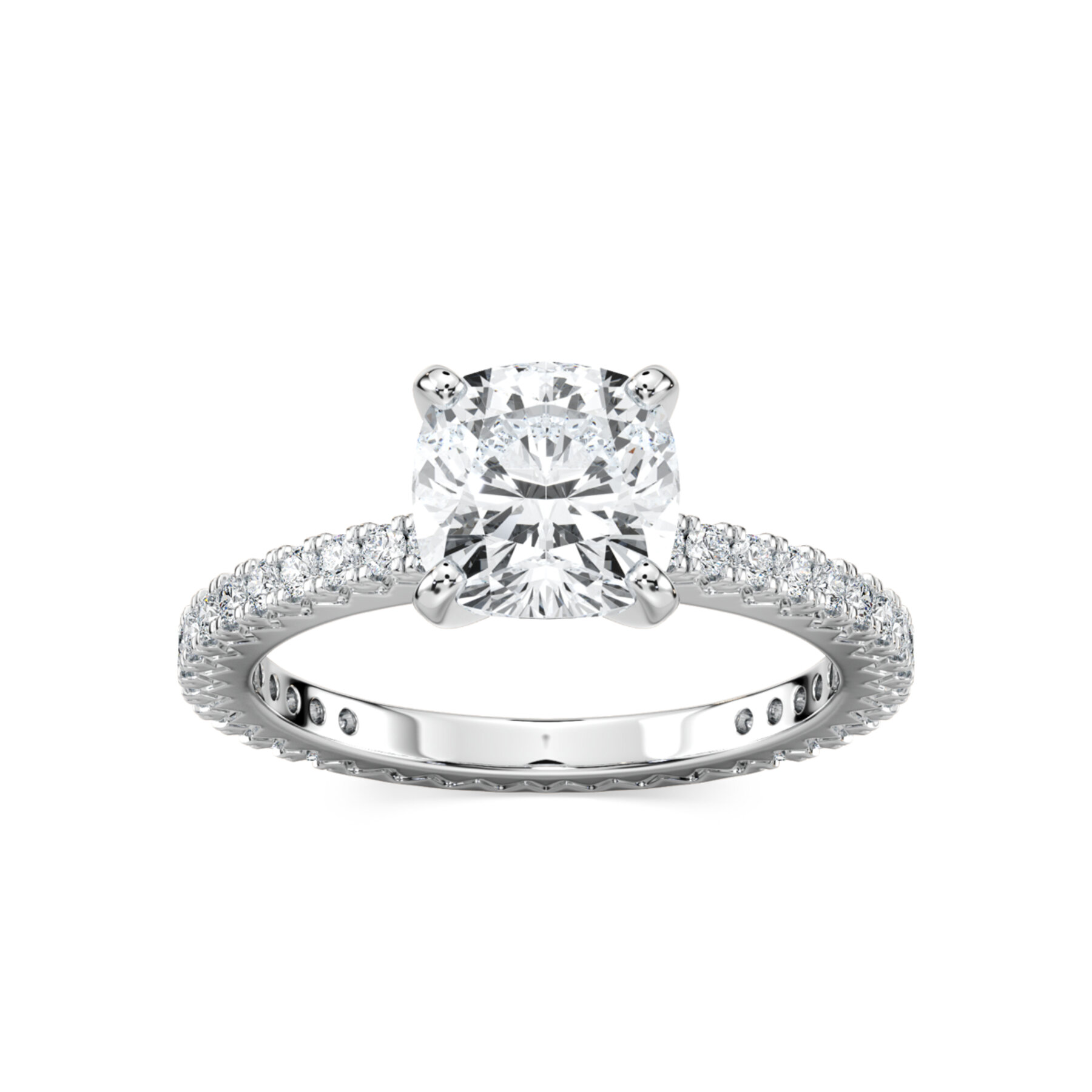 2 Carat Cushion Diamond Marilyn Accented Ring