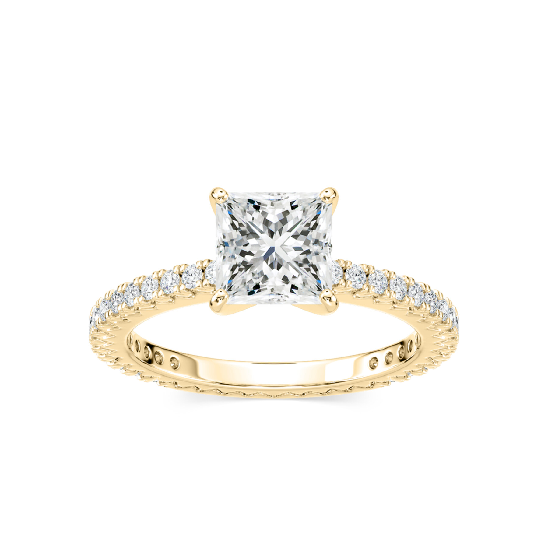 1.50 Carat Princess Diamond Marilyn Accented Ring