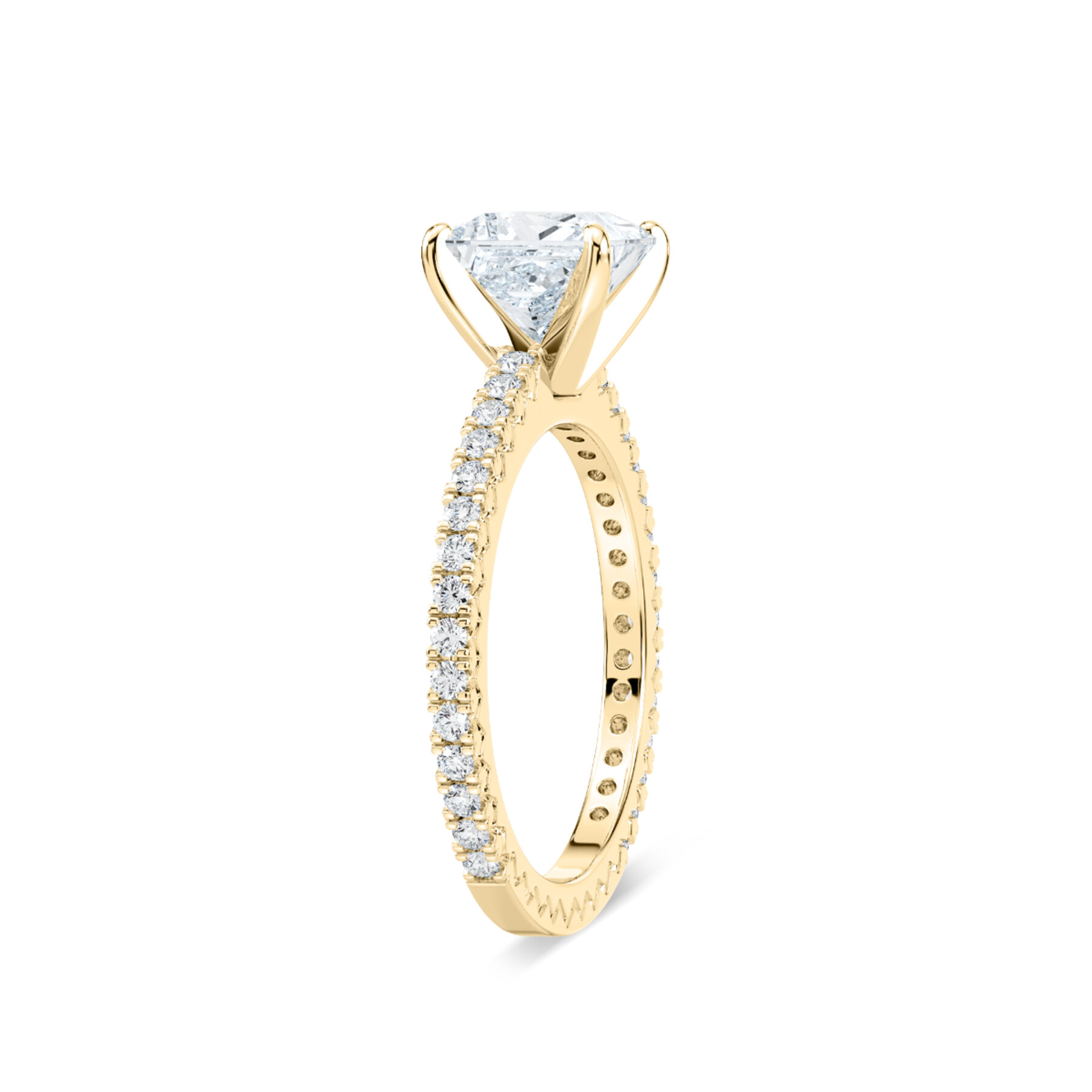 1.50 Carat Princess Diamond Marilyn Accented Ring