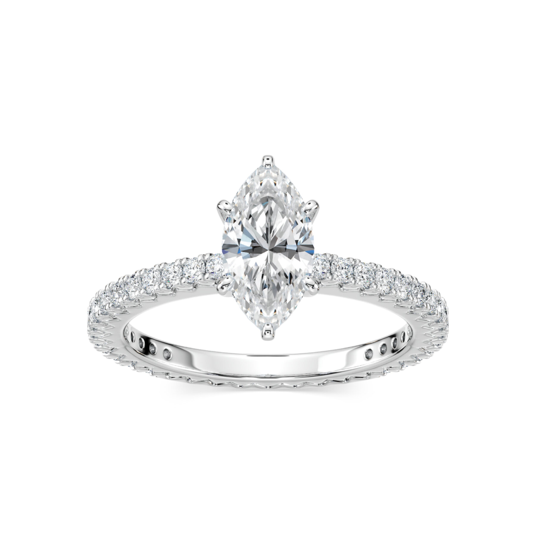 1 Carat marquise Diamond Marilyn Accented Ring