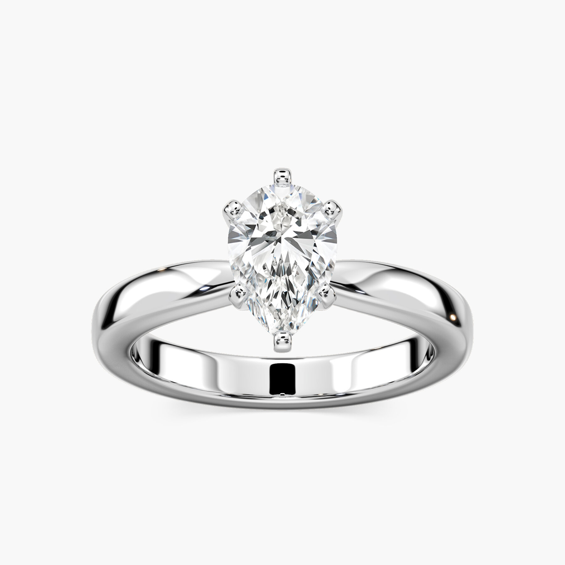 1 Carat Pear Moonshine Solitaire Ring