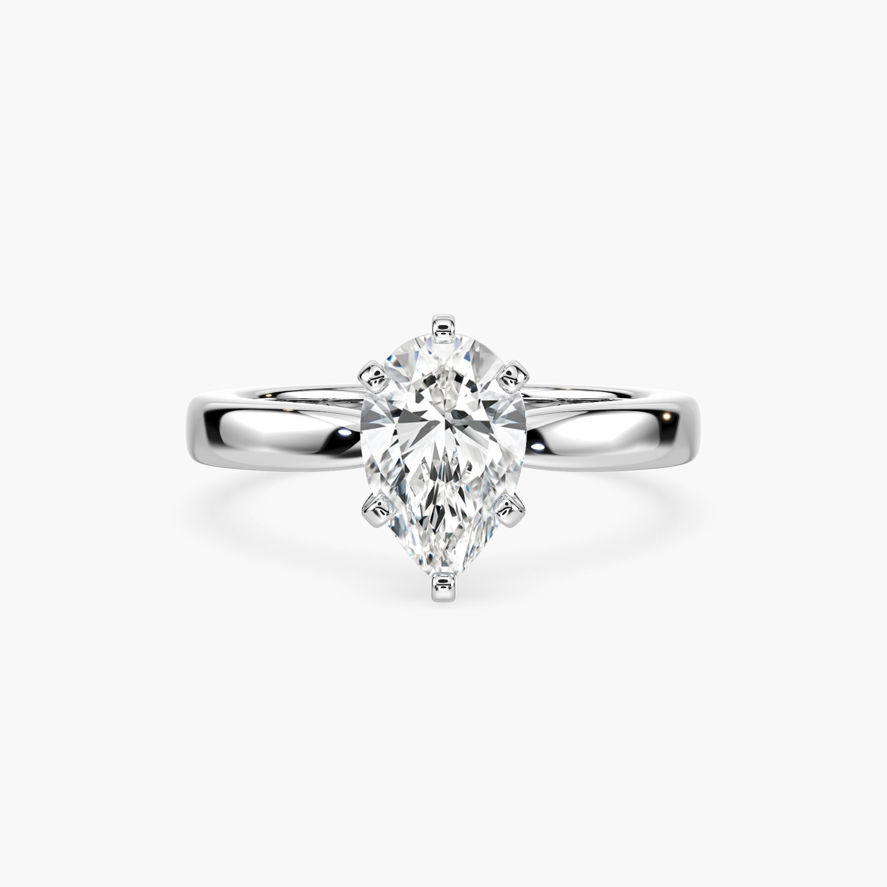 1.50 Carat Pear Diamond Moonshine Solitaire Ring