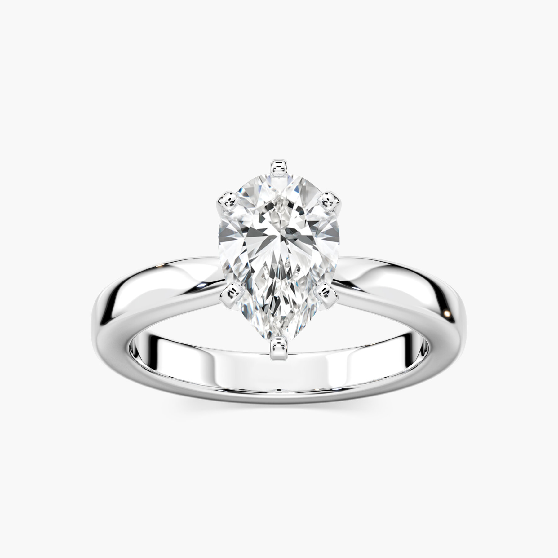1.50 Carat Pear Diamond Moonshine Solitaire Ring