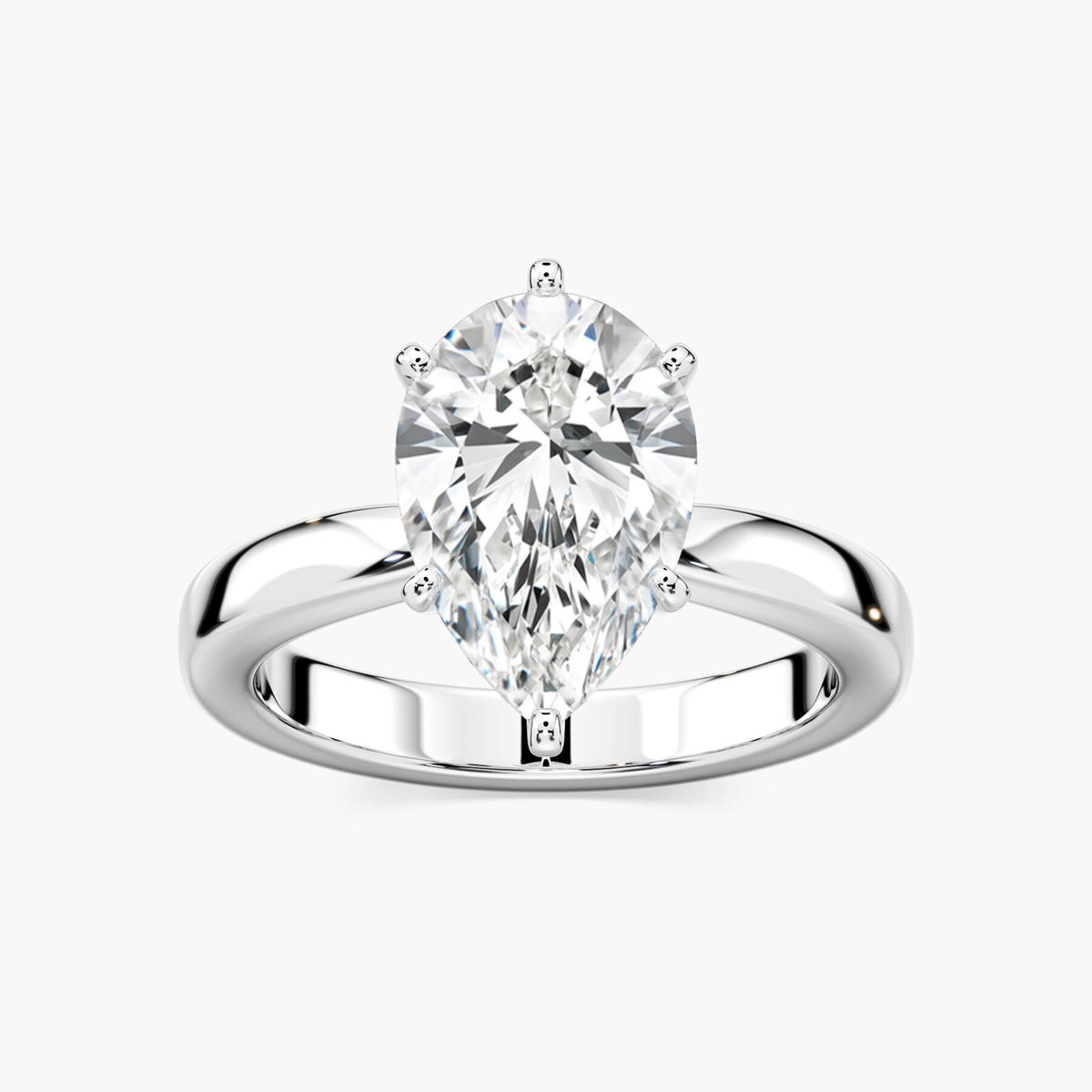 3 Carat Pear Diamond Moonshine Solitaire Ring