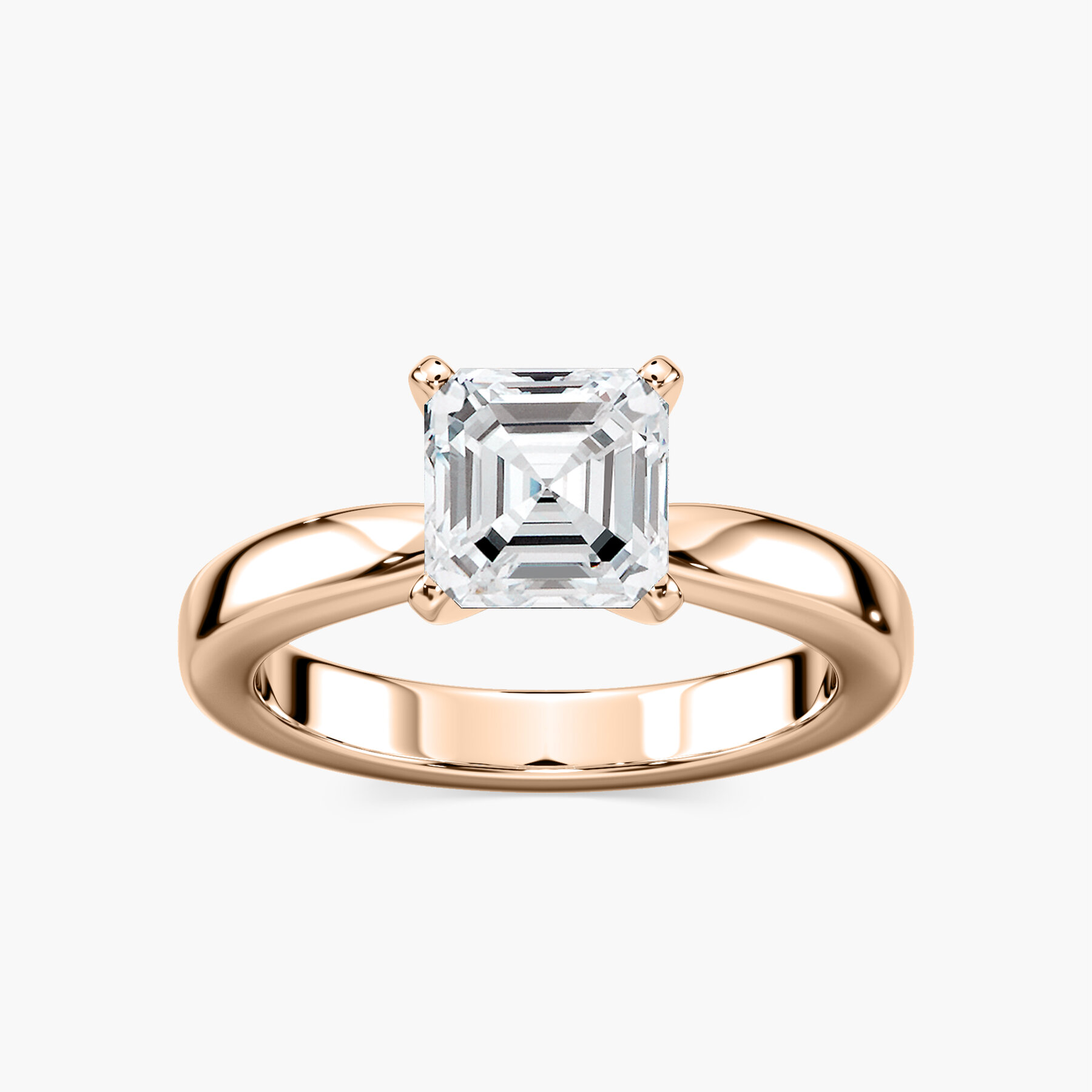 1.50 Carat Square Emerald Diamond Moonshine Solitaire Ring